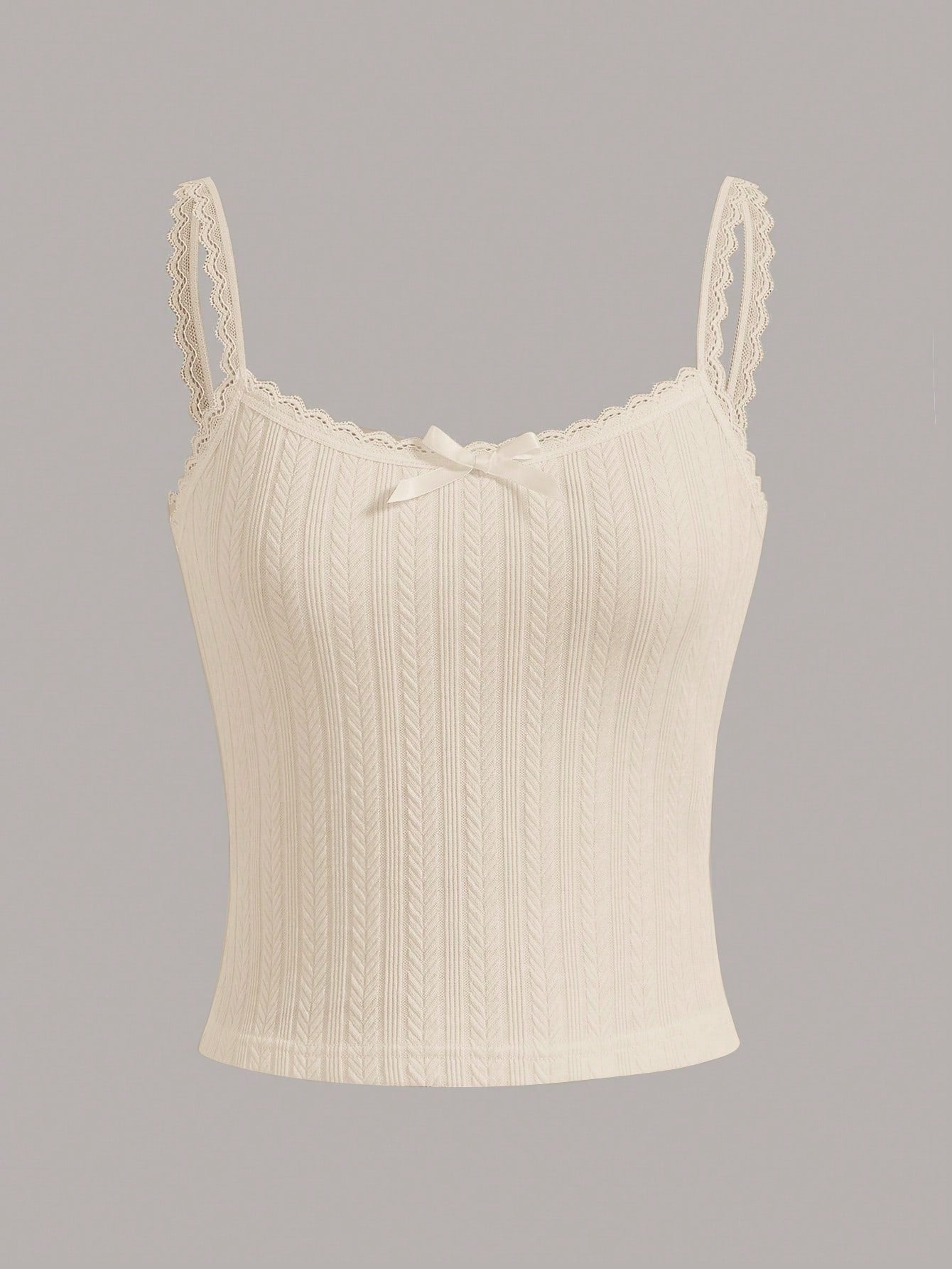 Lace Trim Knit Camisole Tank Top