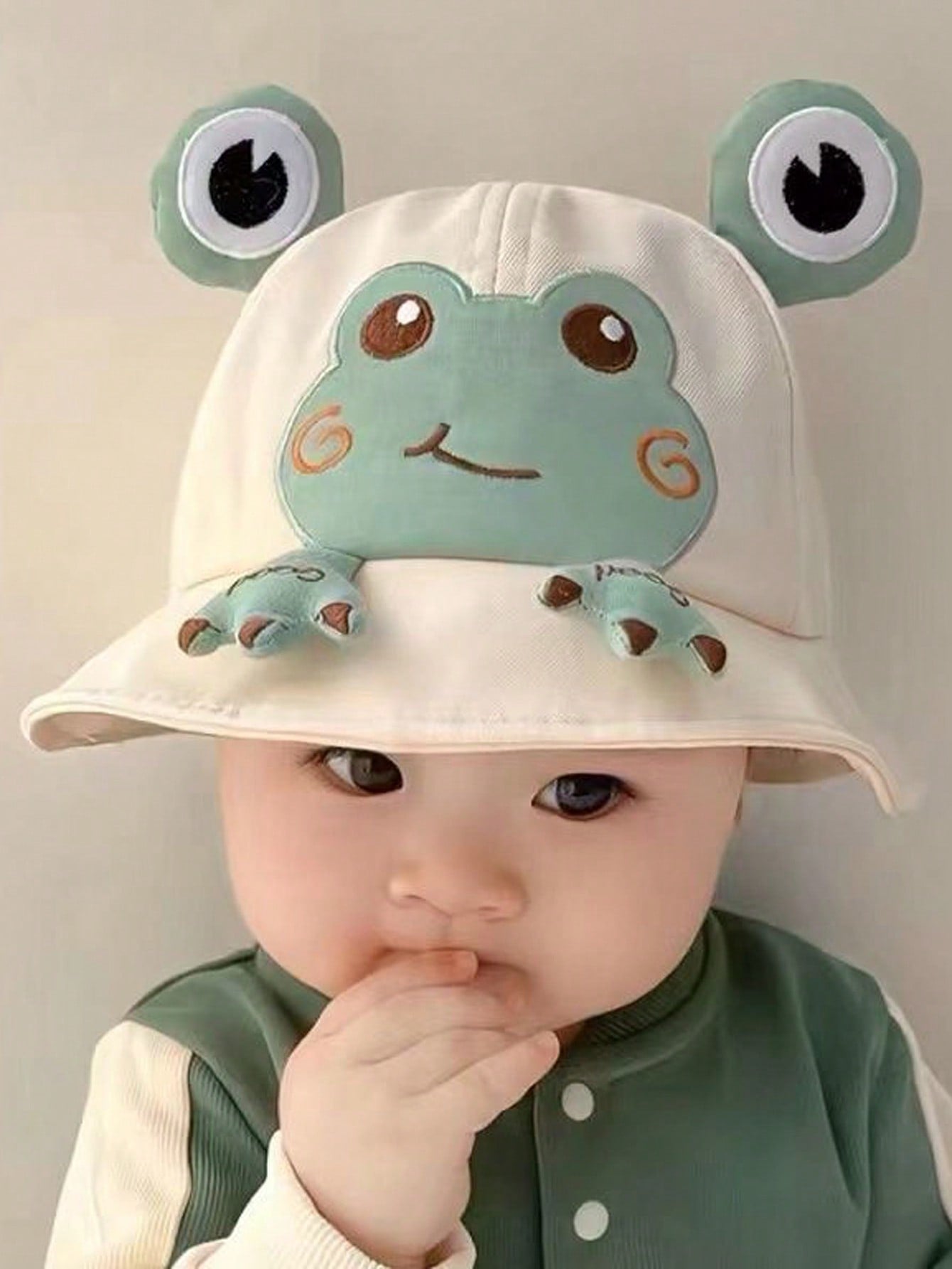 1pc Toddler Frog Patterned Sun Hat, Cute And Versatile, Suitable For Spring And Summer