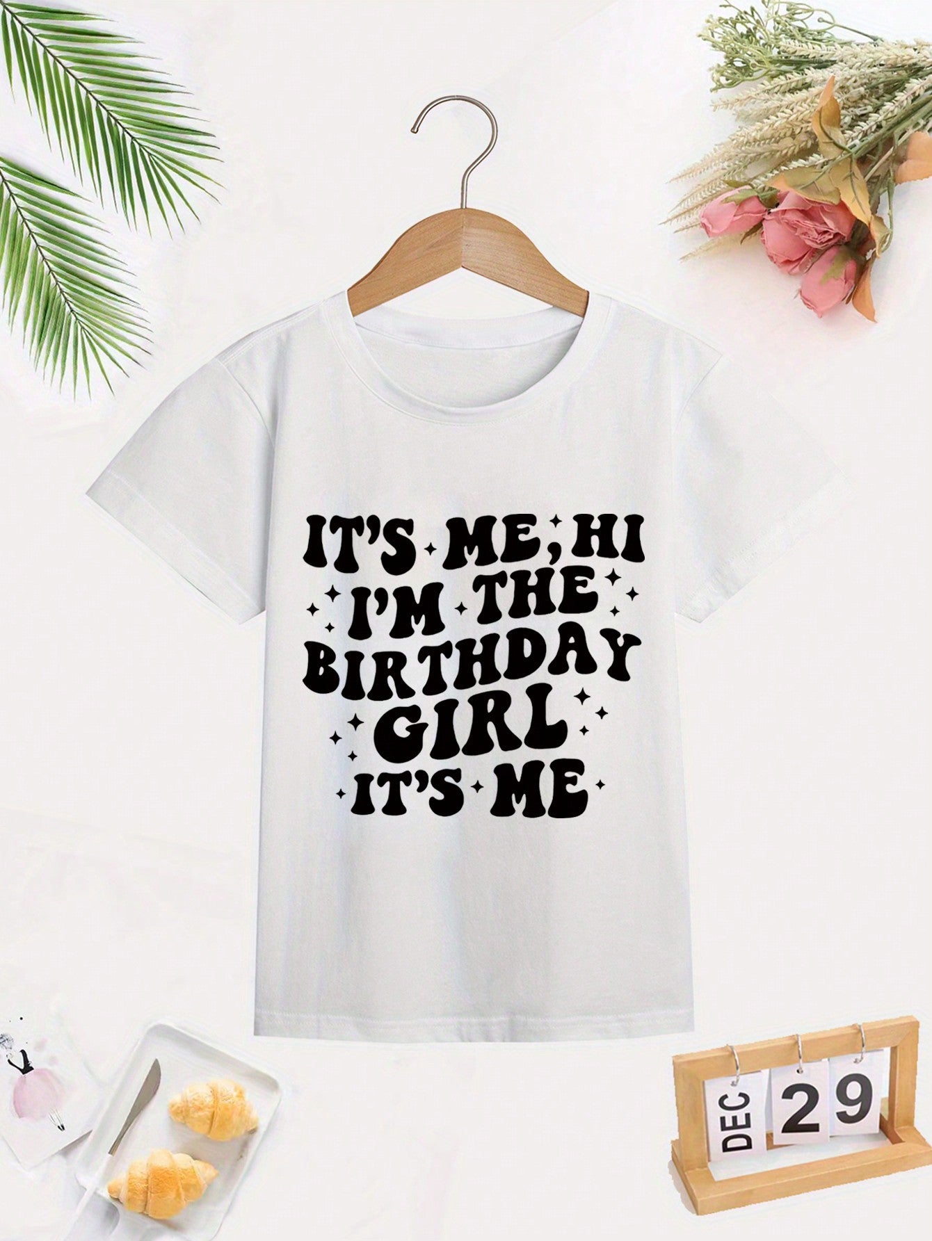 Tween Girl Casual Round Neck Pullover Short Sleeve T-Shirt With Taylor Swift Letter Print, Summer