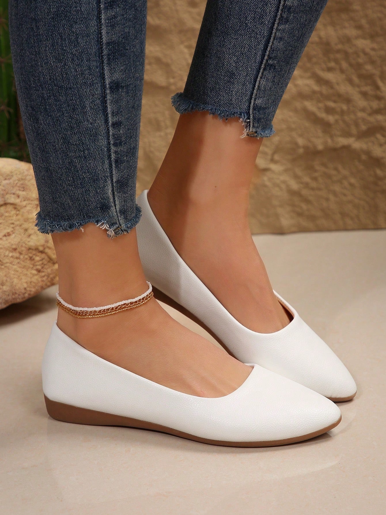 Women's Solid Color Flat Shoes, Comfy Slip On Soft Sole Shoes, Casual All-Match Ballet Flats