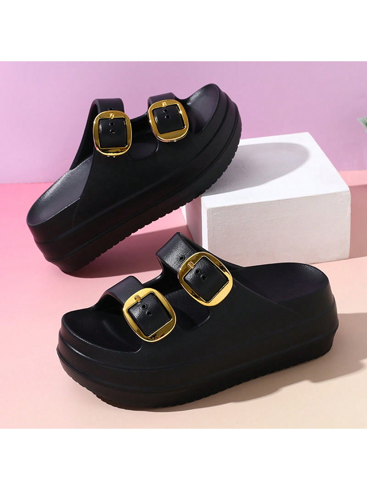 Thick-Soled Beach Flip-Flops For Couples To Wear In Summer, Outdoor Simple, Fashionable, Non-Slip And Wear-Resistant Casual Sandals