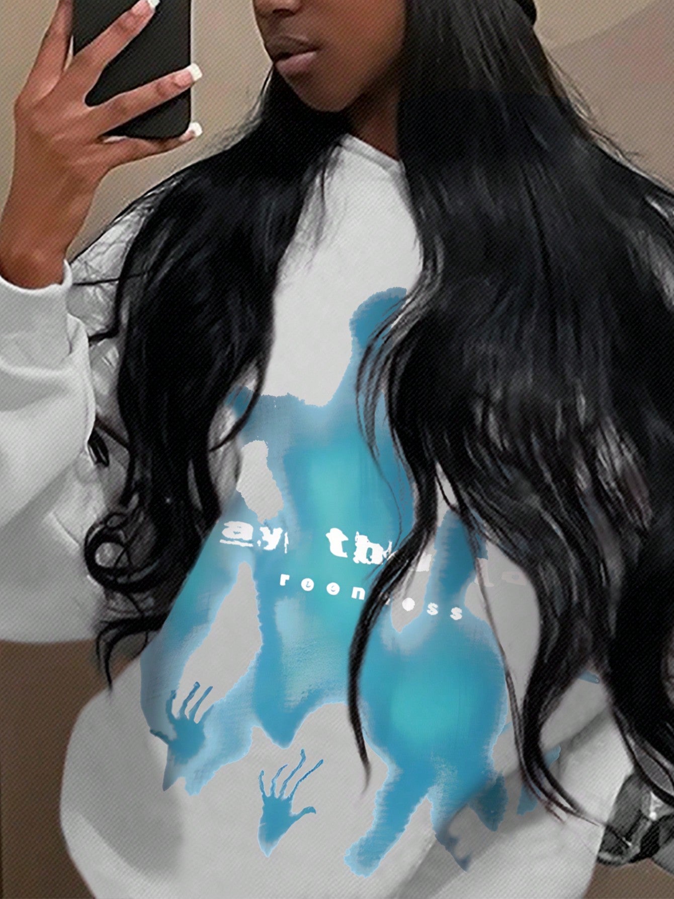 Women'S Abstract Print Hoodie