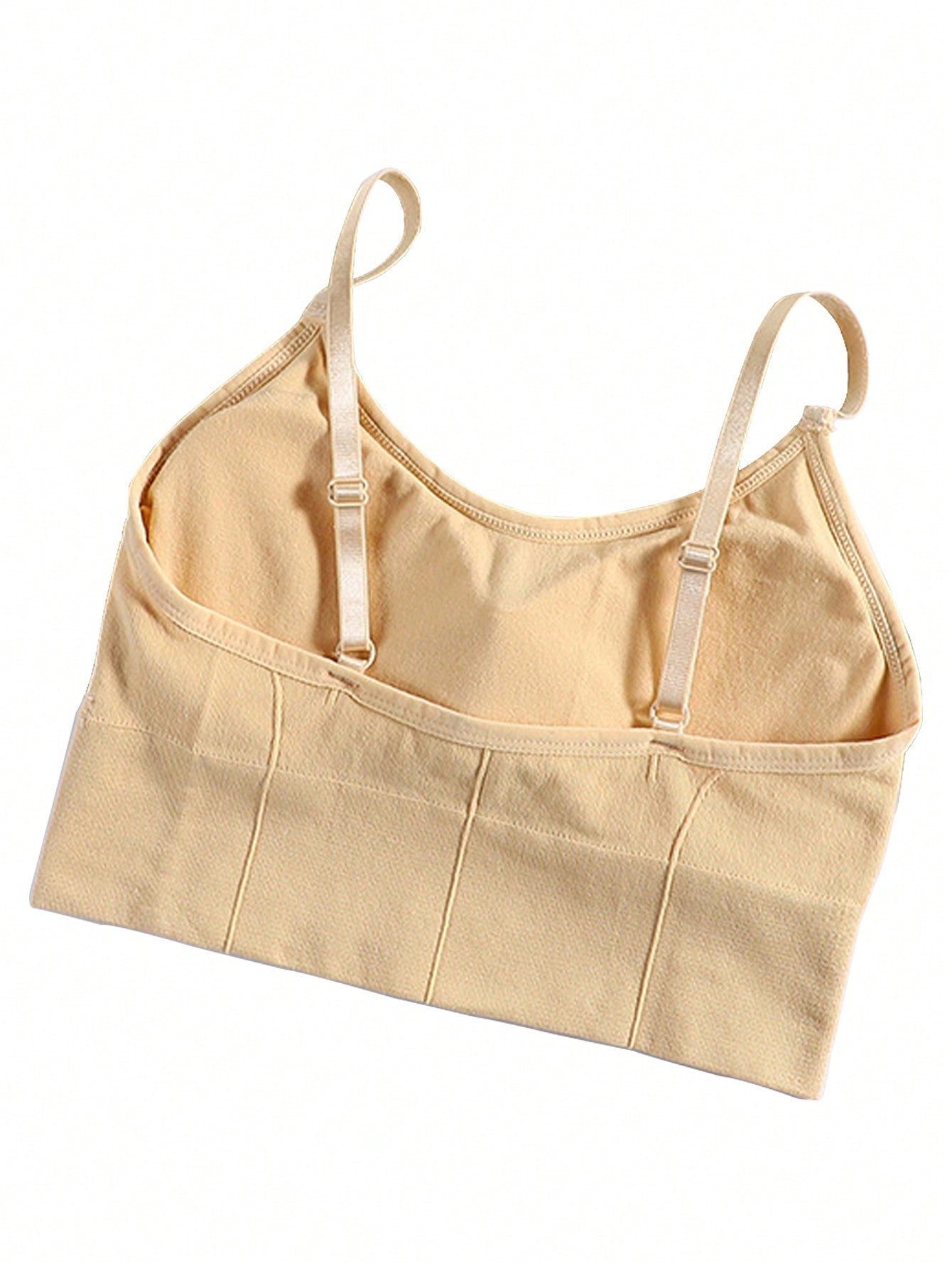 Teenage Girls' Solid Color Bra With Removable Pads, 3pcs/Set