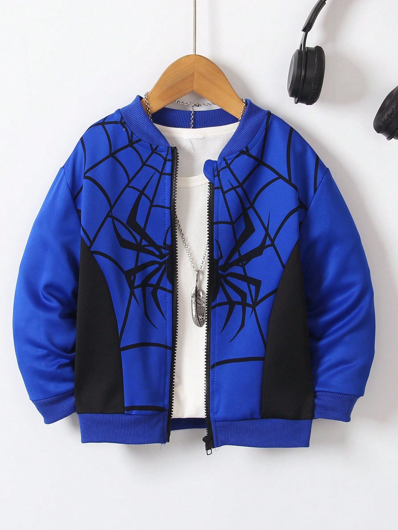 Young Boy Casual, Cute, Sporty, Fashionable Street Style Zipper Jacket For Spring And Autumn