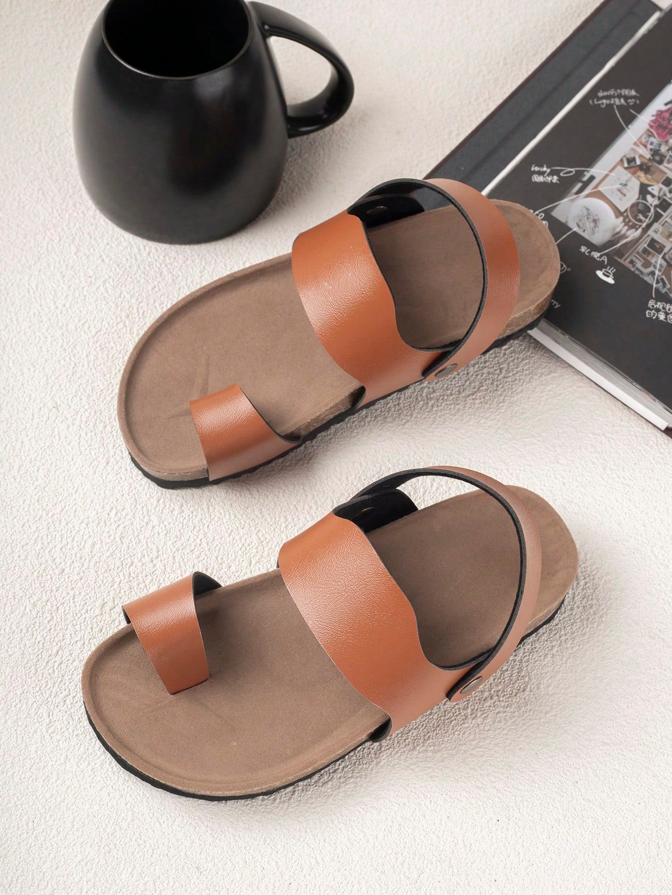 Boys Cross Slingback Sandals For Outdoor Rust Brown Boys