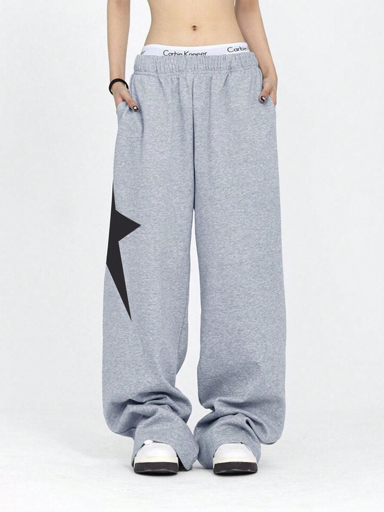 Plus Size Women'S Star Printed Sweatpants