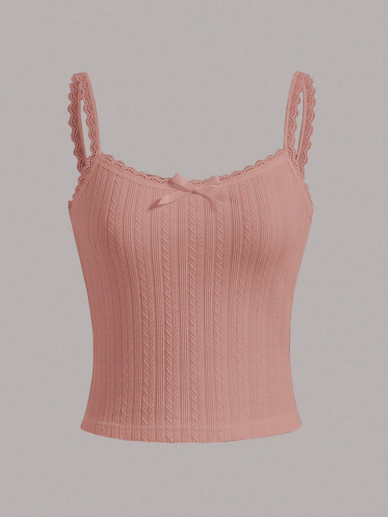 Lace Trim Knit Camisole Tank Top