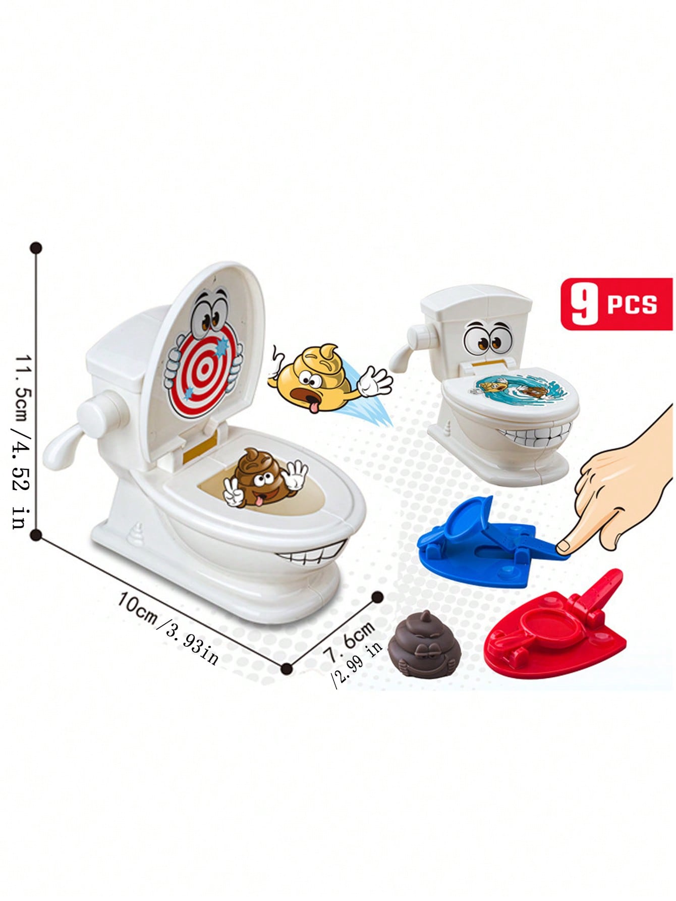 1pc Simulated Toilet Poo-Ejecting Toilet Toy For Two-Person Interaction, Desk Parent-Child Game, Color Random