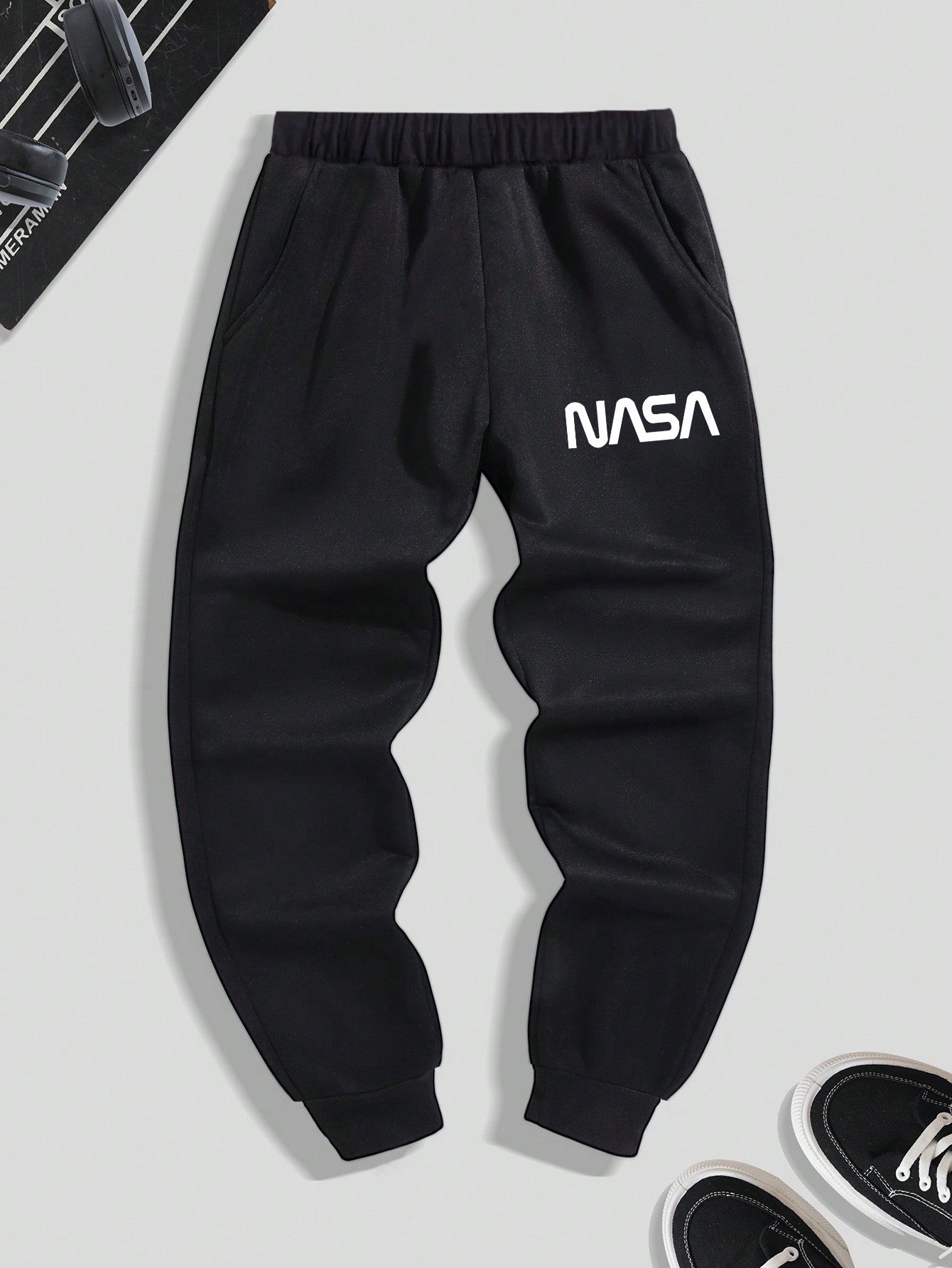 Tween Boys' Letter Printed Jogger Pants With Elastic Cuffs