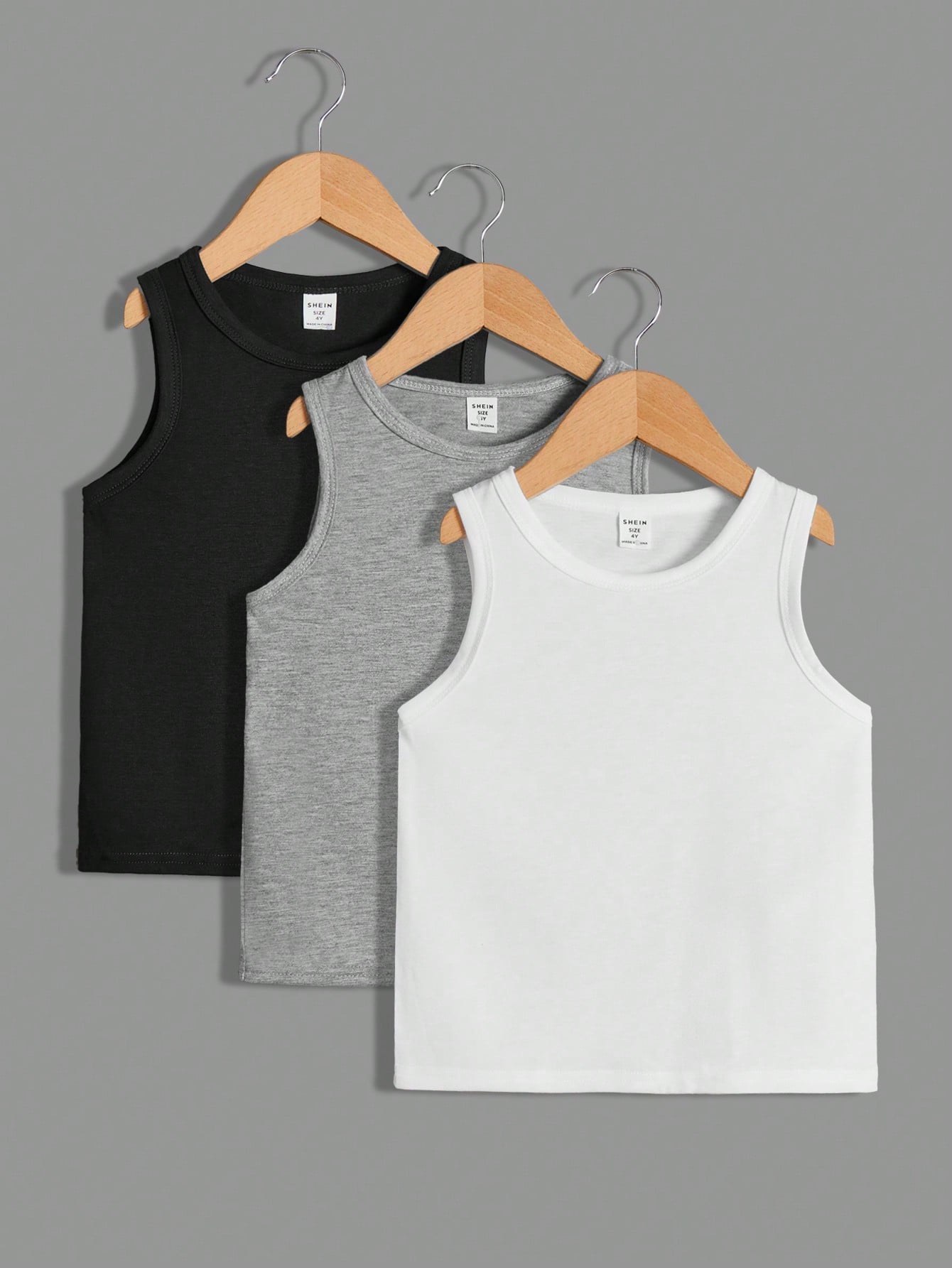 Young Boy 3pcs Summer Casual Round Neck Tank Top