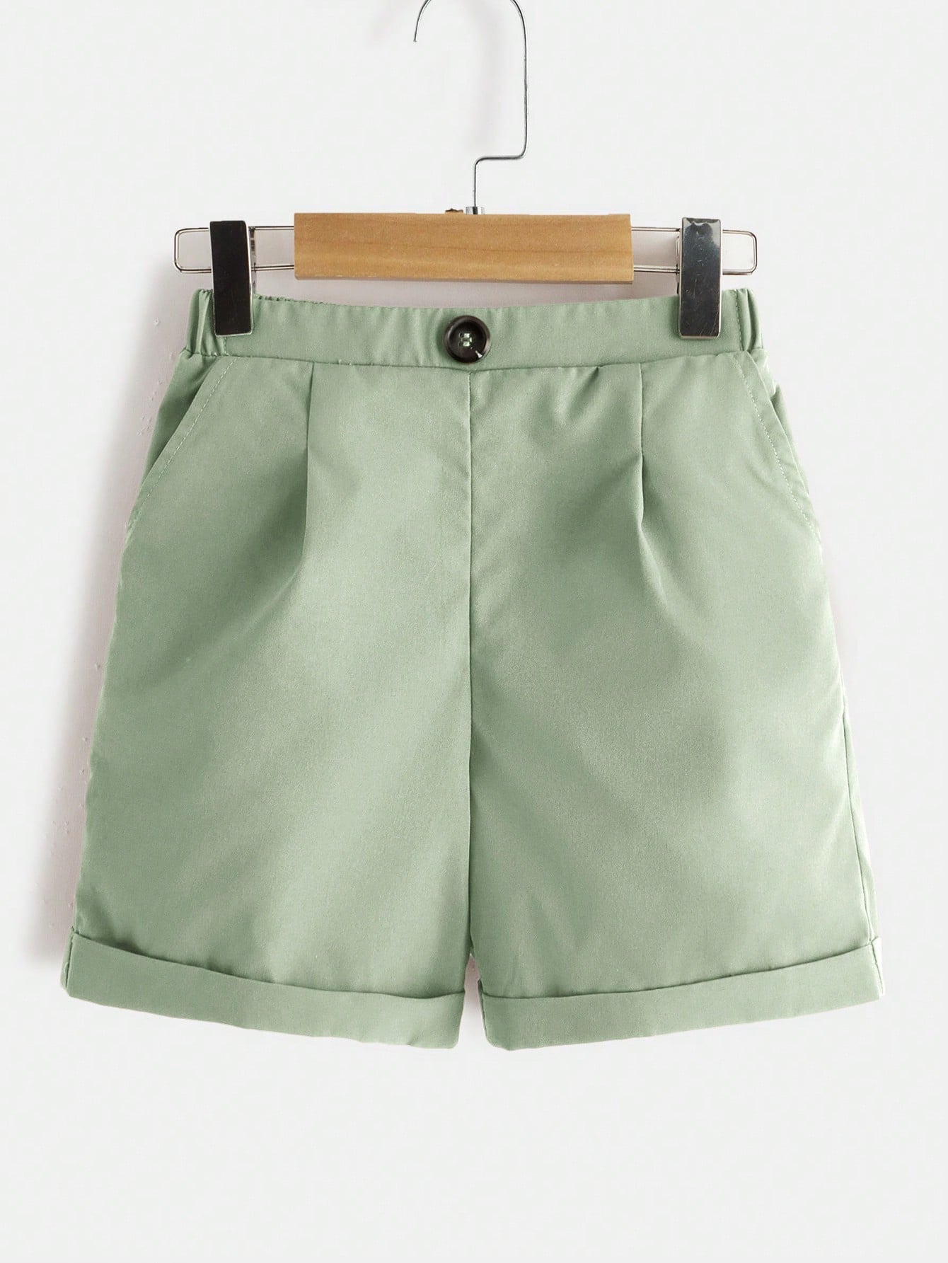 Young Boy Solid Color Gentleman Casual Shorts