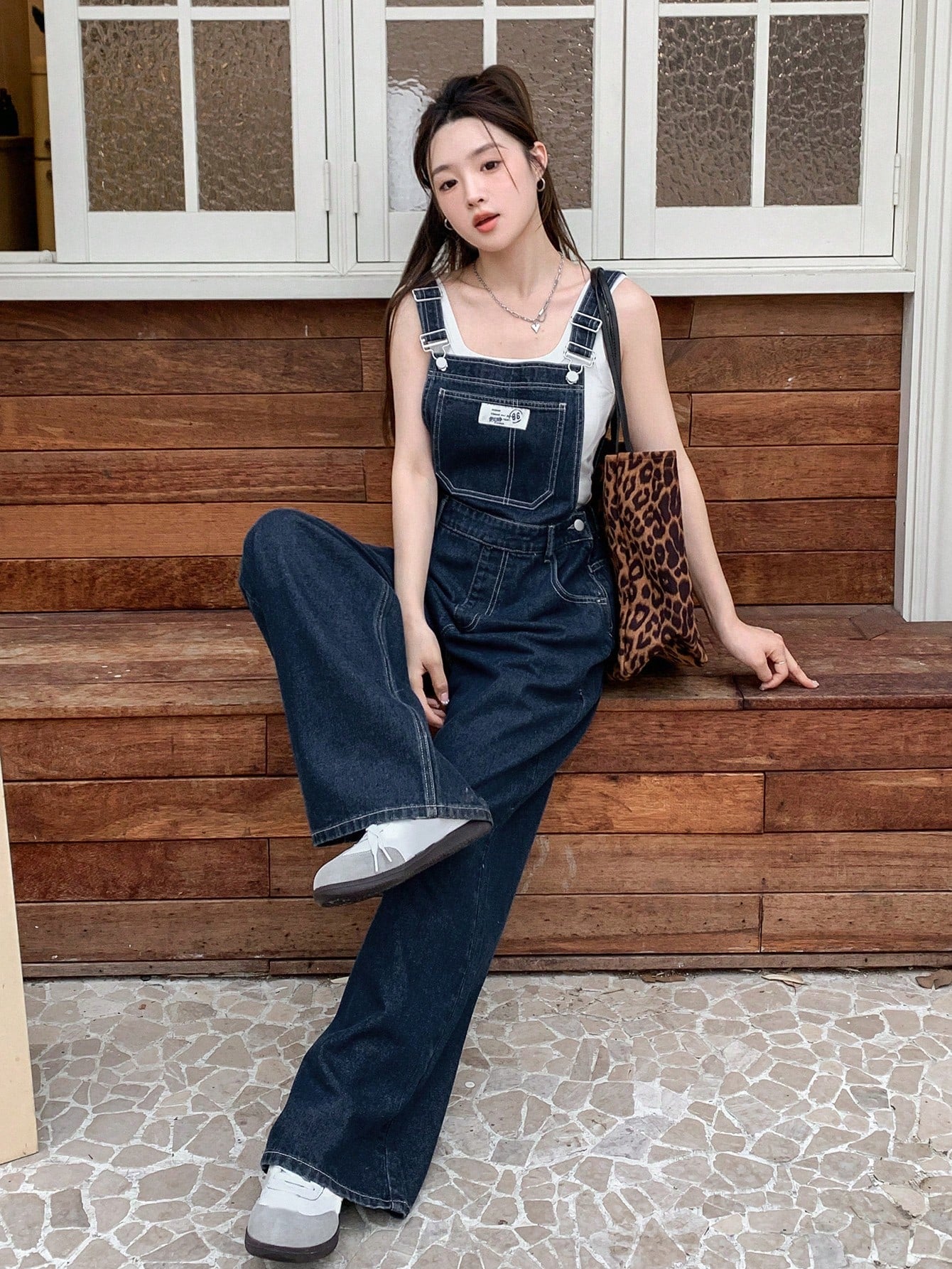 Women'S Vintage Loose Fit Denim Overalls