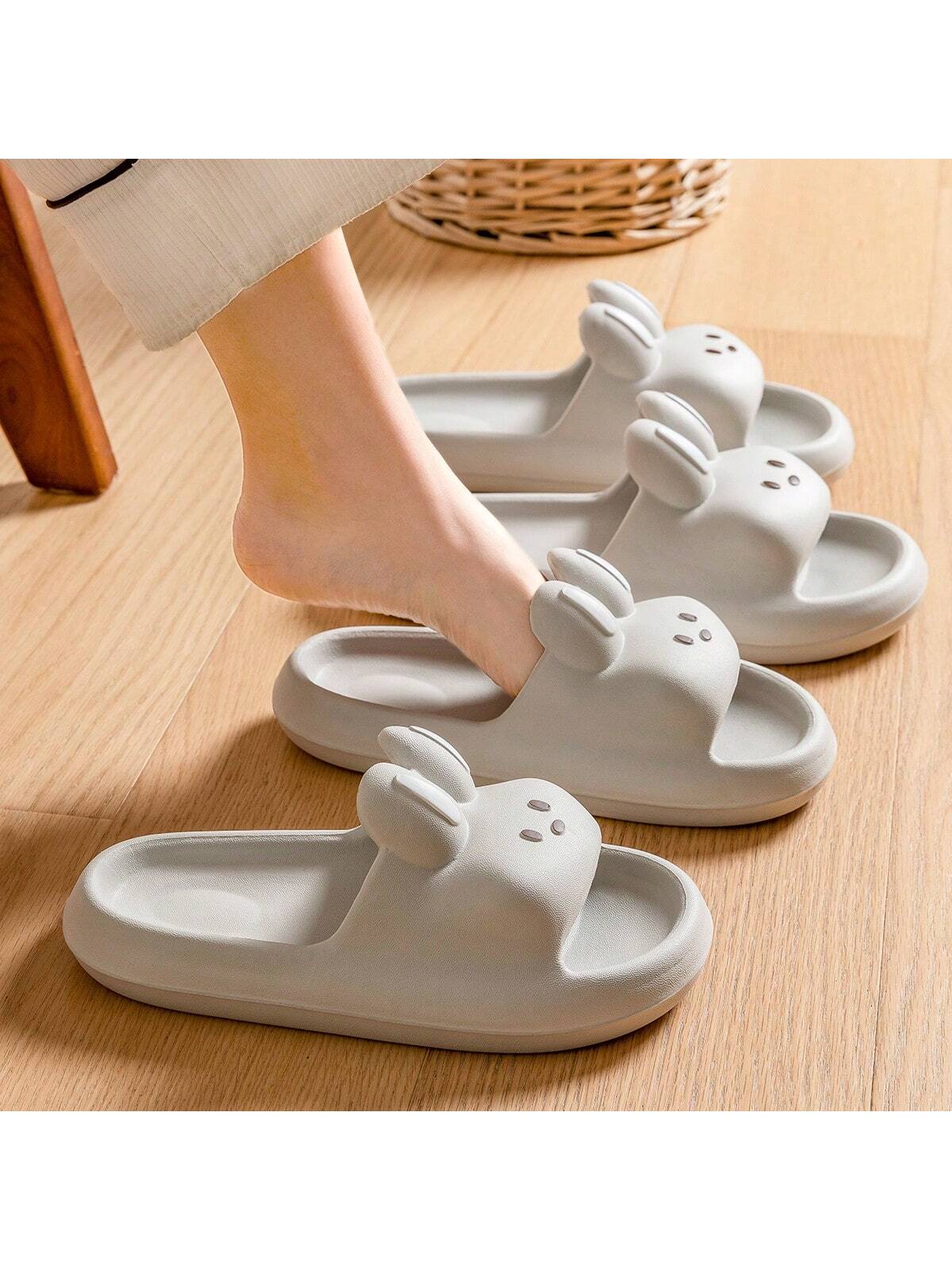 Eva Cute Rabbit Pink Women's Slippers, 2024 Summer New Arrival, Lovely, Slip-Resistant, Breathable, Comfortable, One-Piece Molded