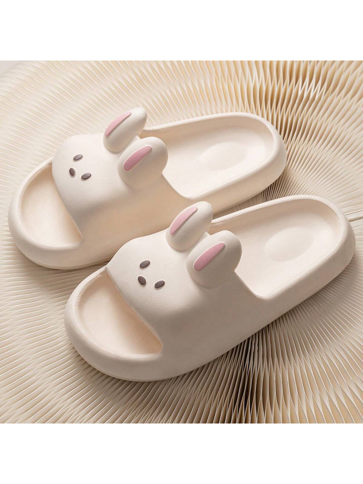 Eva Cute Rabbit Pink Women's Slippers, 2024 Summer New Arrival, Lovely, Slip-Resistant, Breathable, Comfortable, One-Piece Molded