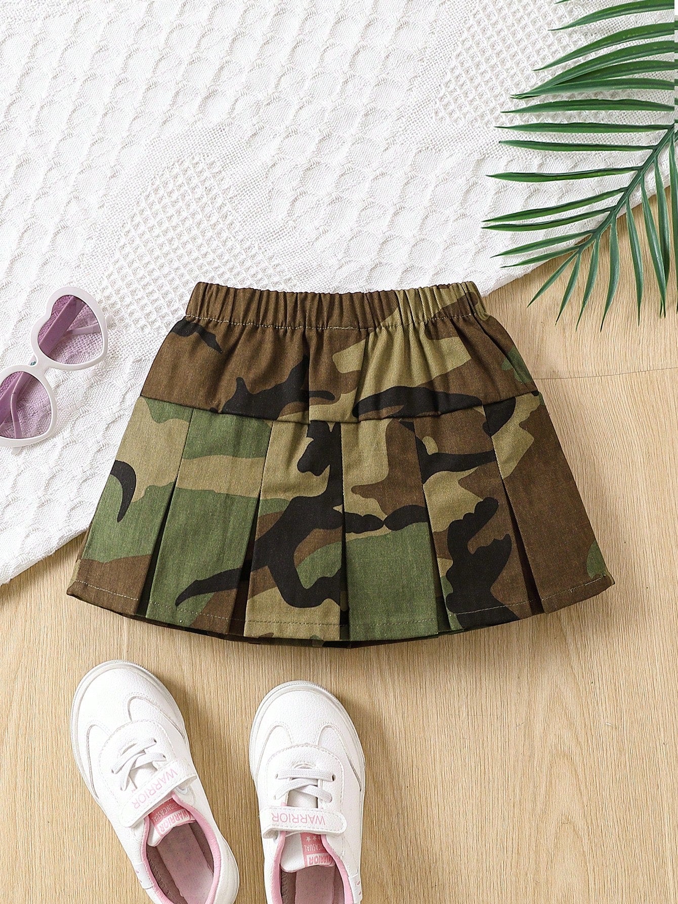 Young Girl's New Style Camouflage Utility Skirt With Sweet Pleats For Street Style