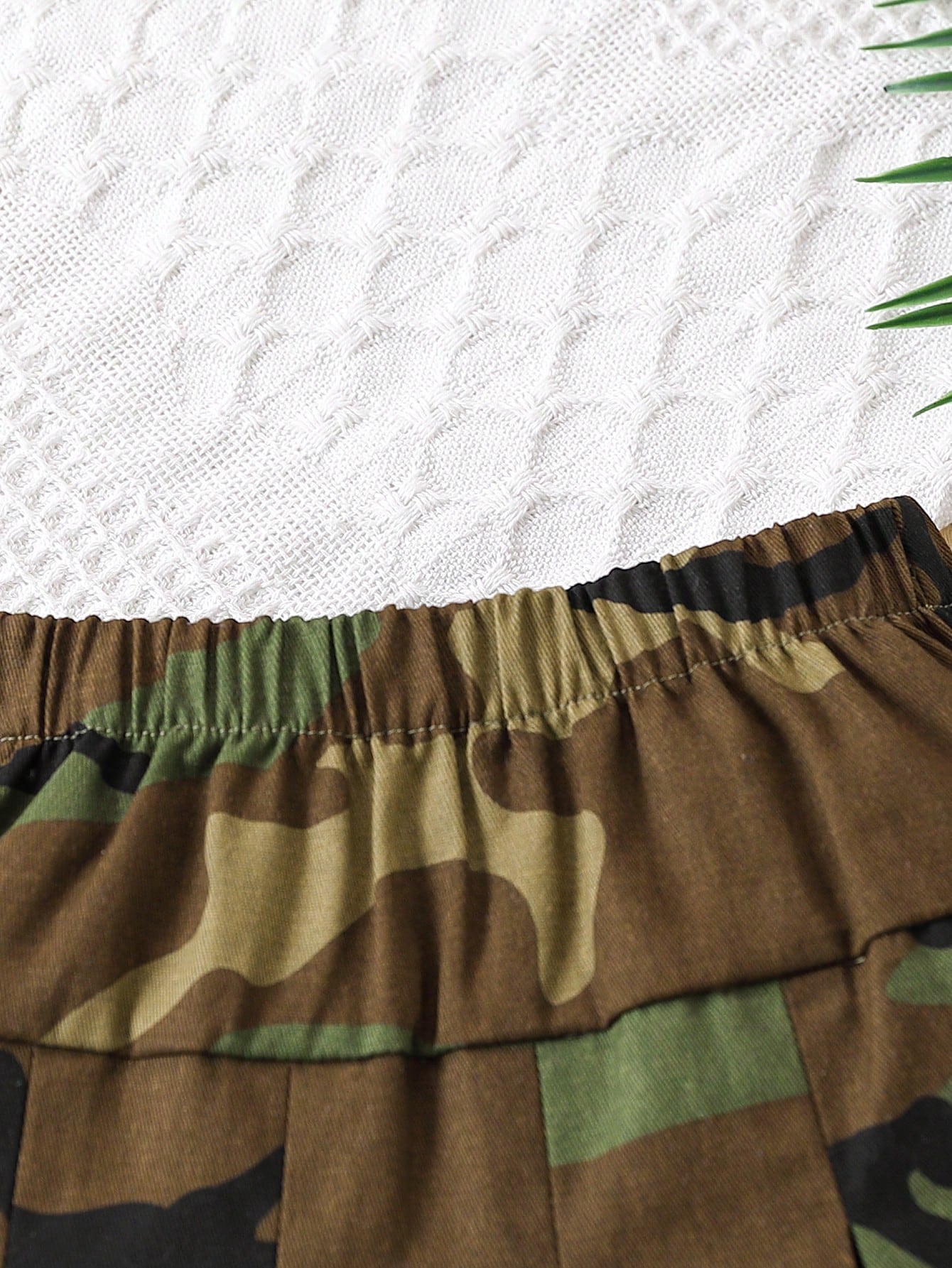 Young Girl's New Style Camouflage Utility Skirt With Sweet Pleats For Street Style