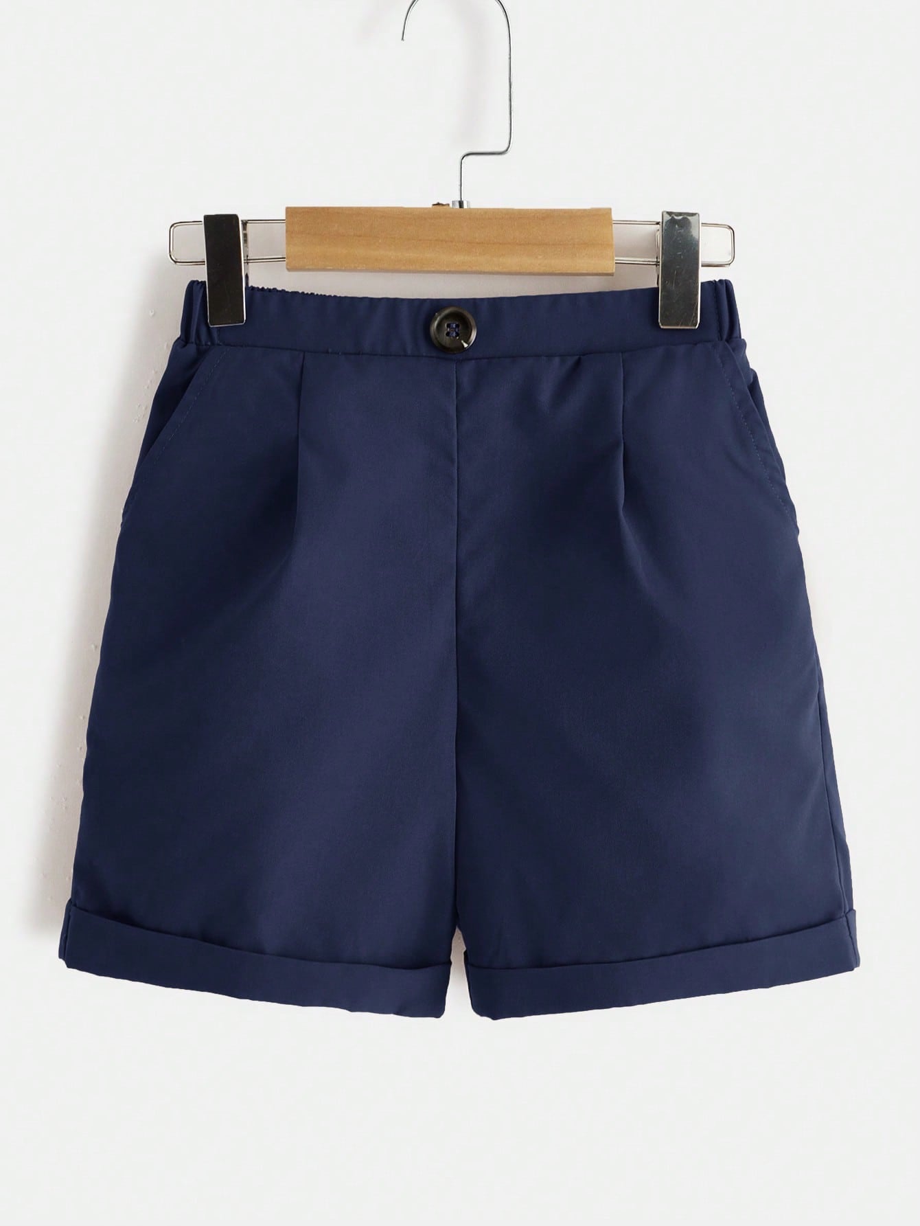 Young Boy Solid Color Gentleman Casual Shorts