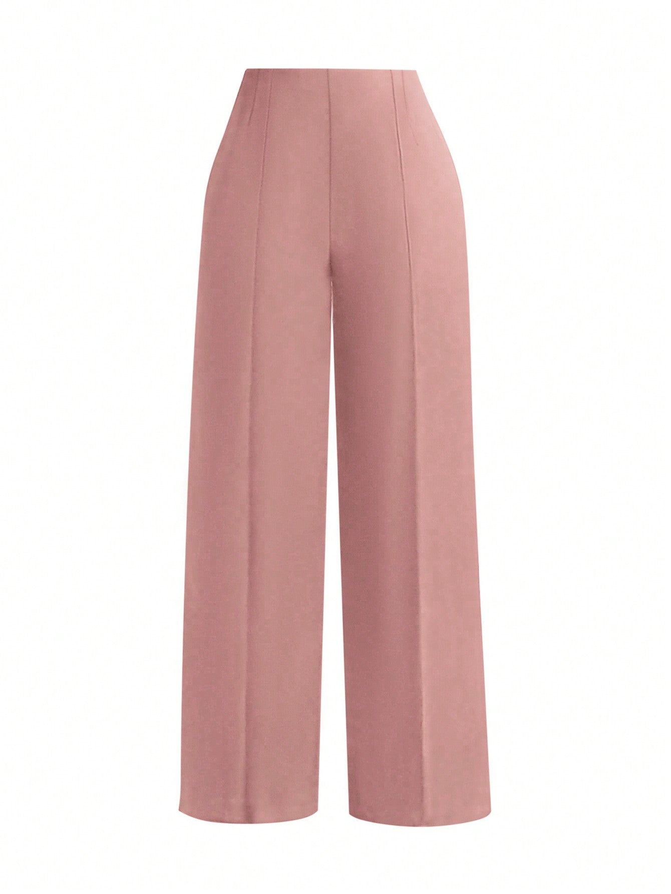 Plus Size Solid Color Straight Suit Pants