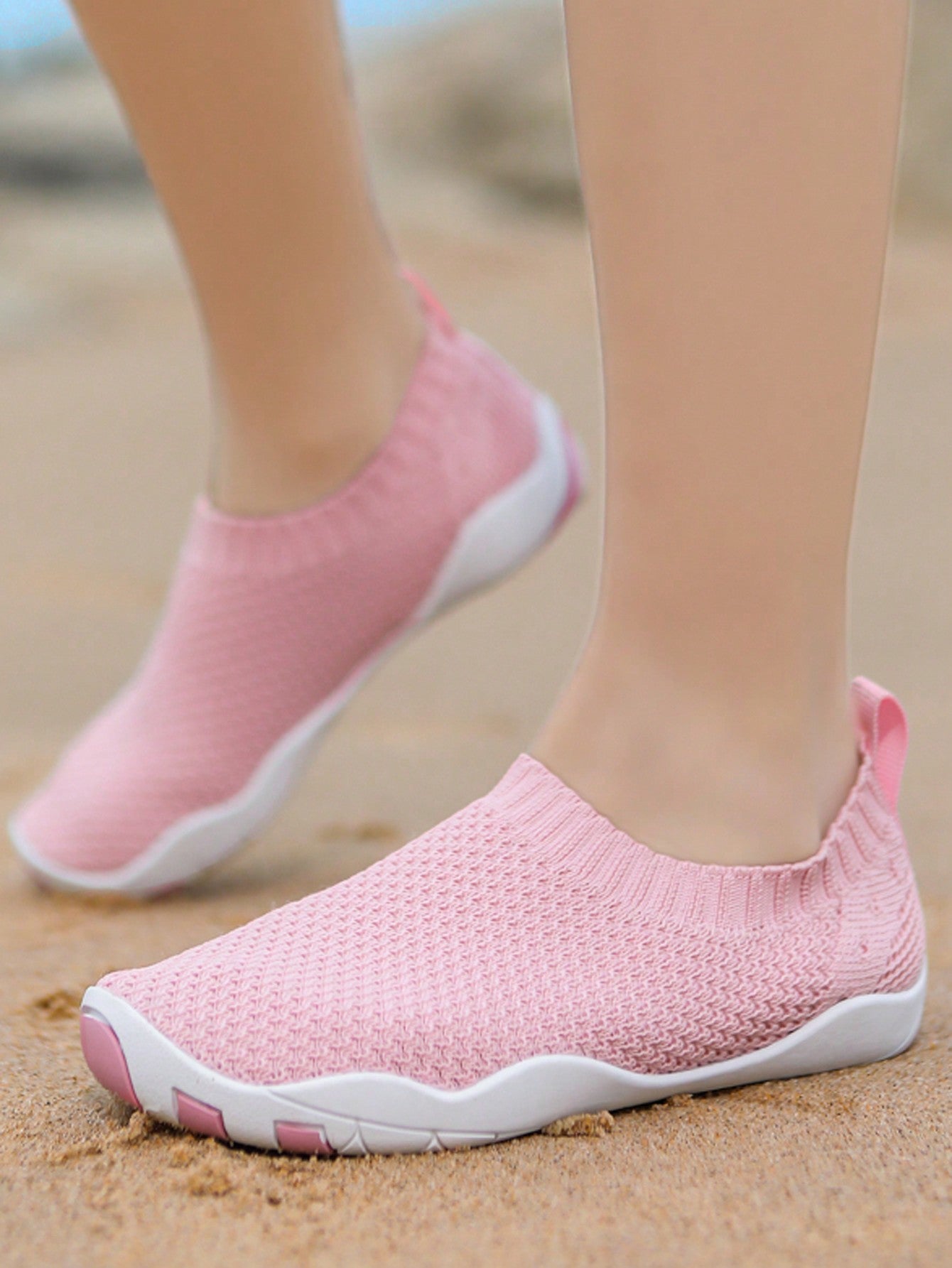 Girls' Pink Beach Swim Lightweight Slip-Resistant Breathable One-Step Water Shoes