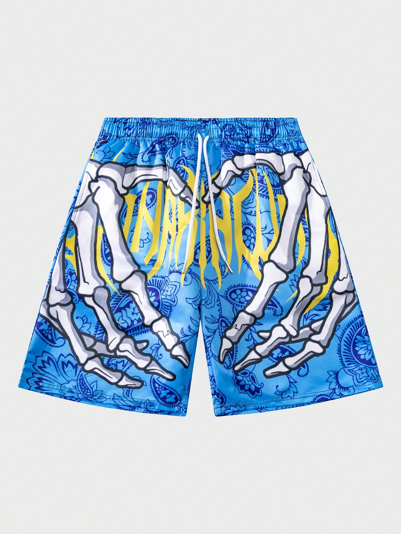 Street Life Men Shorts With Skull-Hand Print