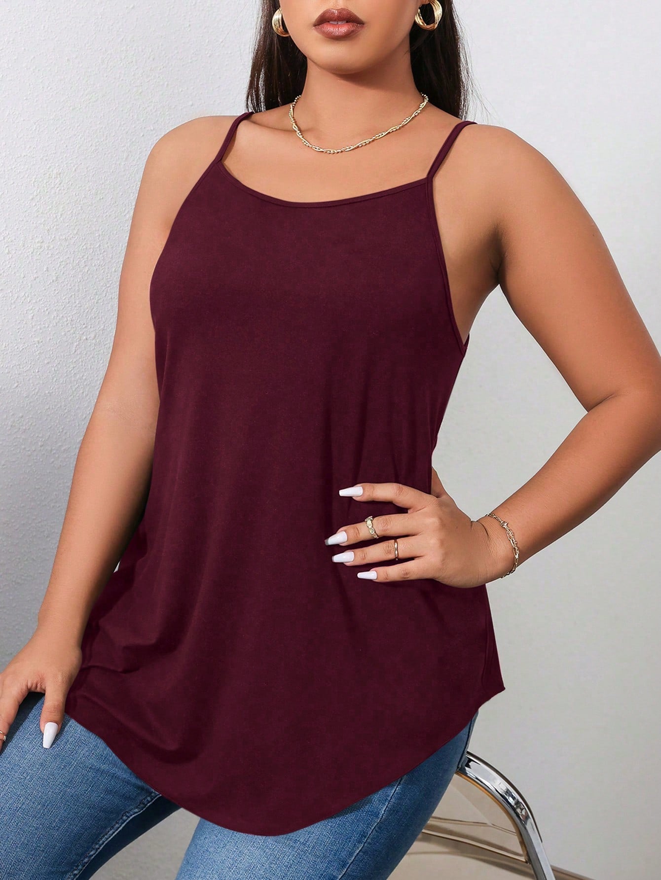 Plus Solid Cami Top