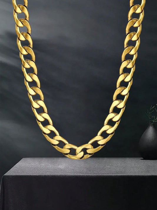 1pc 40/50/60CM Boys Punk Hip Hop Gold Color NK Chain Necklace Stainless Steel Jewelry Men Boys Fashion Street Clothes Accessory For Daily Decoration