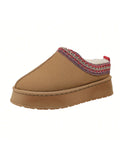 Women's Warm Soft Upper Indoor Outdoor Rubber Bottom Bootie Slippers Winter Shoes