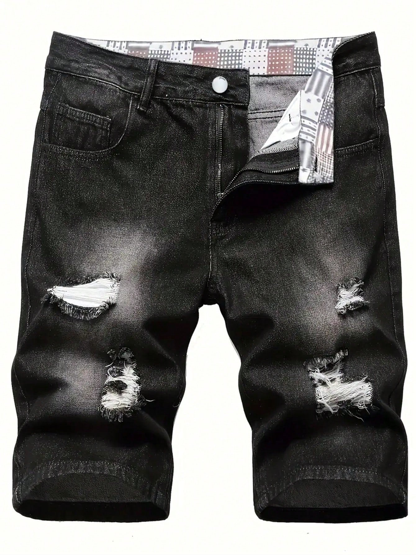 Teen Boy's Fashionable Distressed Denim Shorts