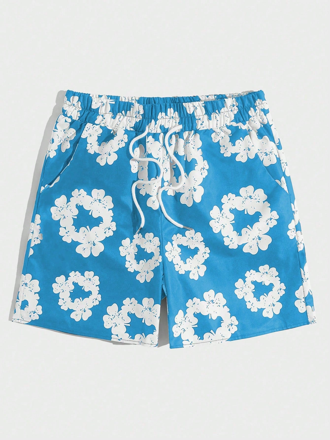 Street Life Men Floral Print Drawstring Summer Shorts