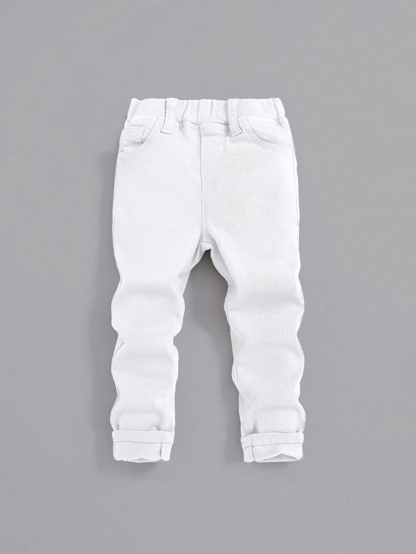 Young Boy Elastic Waist Straight Leg Jeans