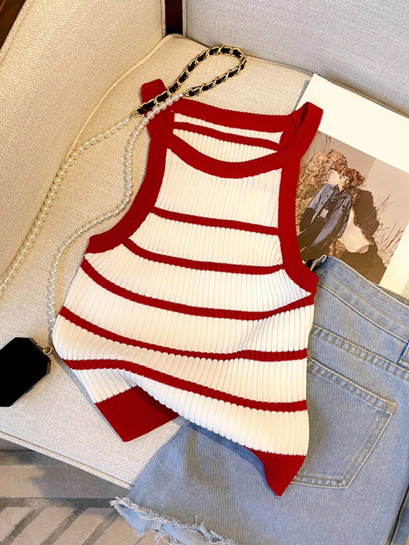 Plus Size Colorblock Striped Knit Top, Summer Casual Wear