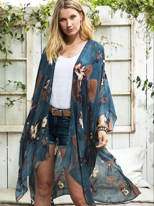 Women's Tie-Dye Printed Kimono Cardigan