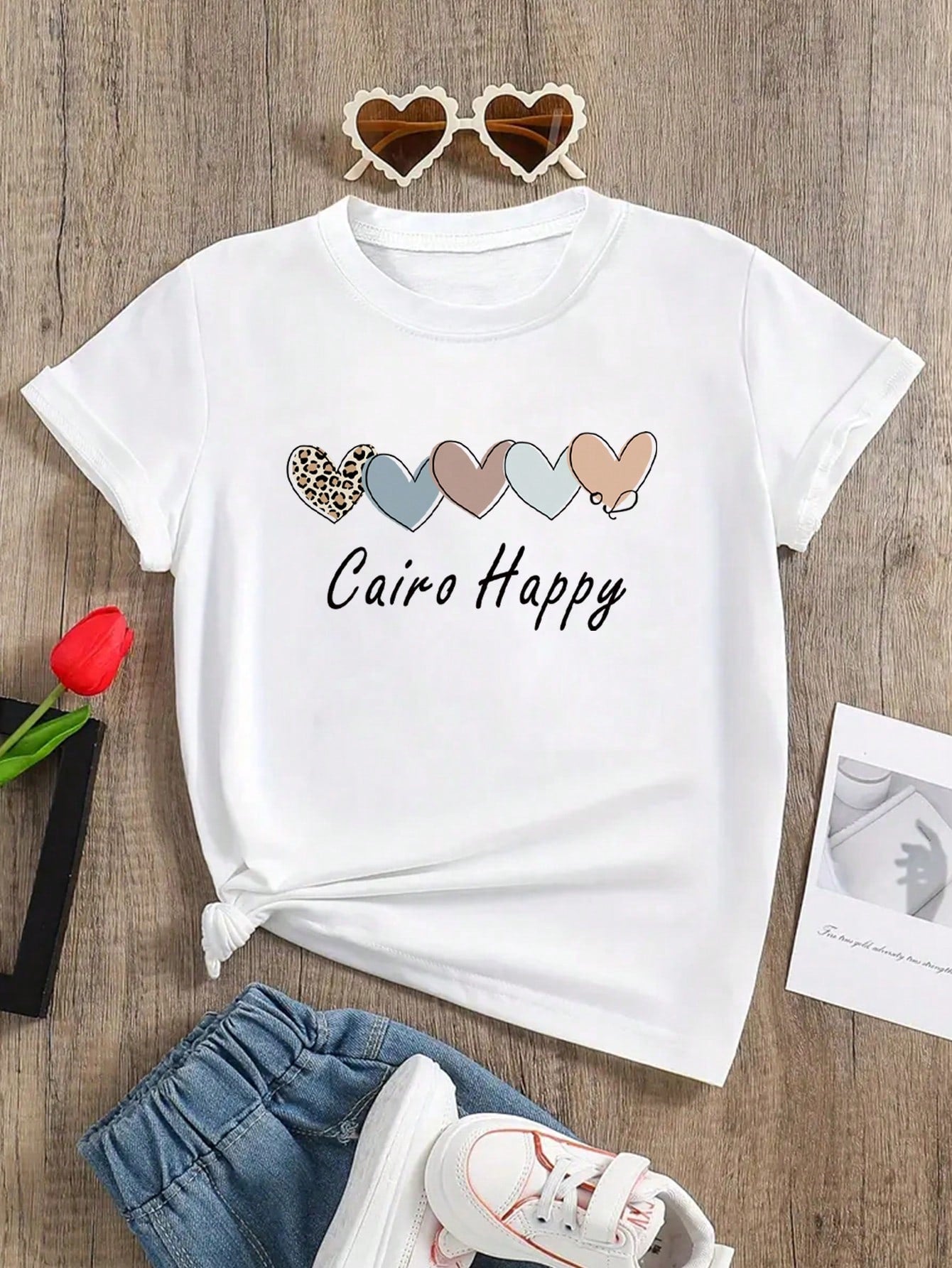 Tween Girl Casual Round Neck Pullover Short Sleeve T-Shirt With Taylor Swift Letter Print, Summer