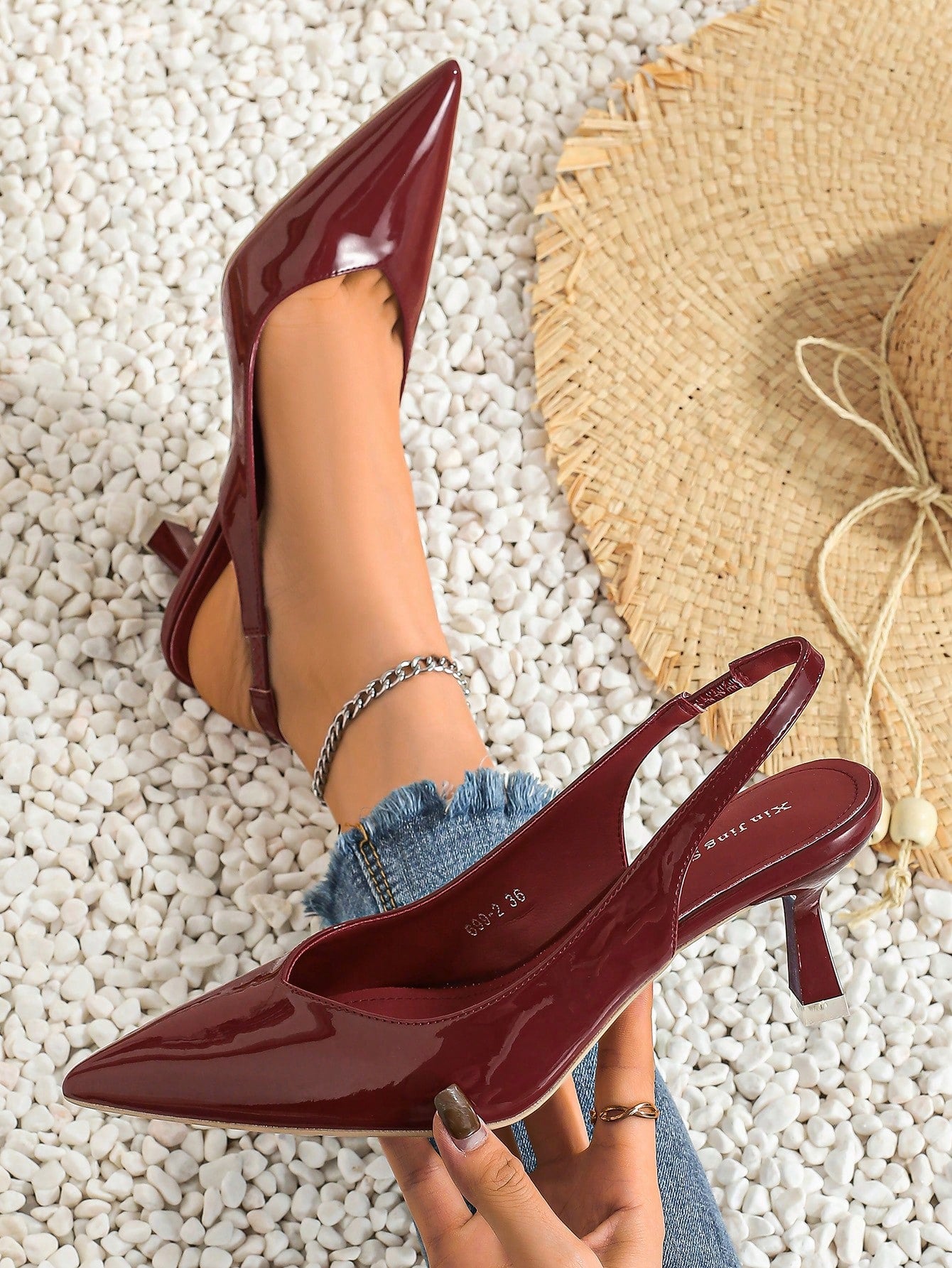 Trendy And Fashionable High Heels Women's Shoes Lady's Shoes With Hollow-Out Back