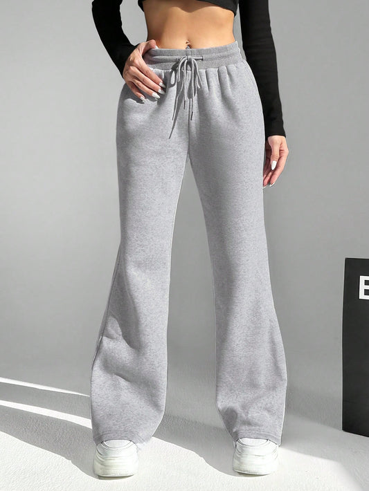 Women's Drawstring Waist Flared Sweatpants