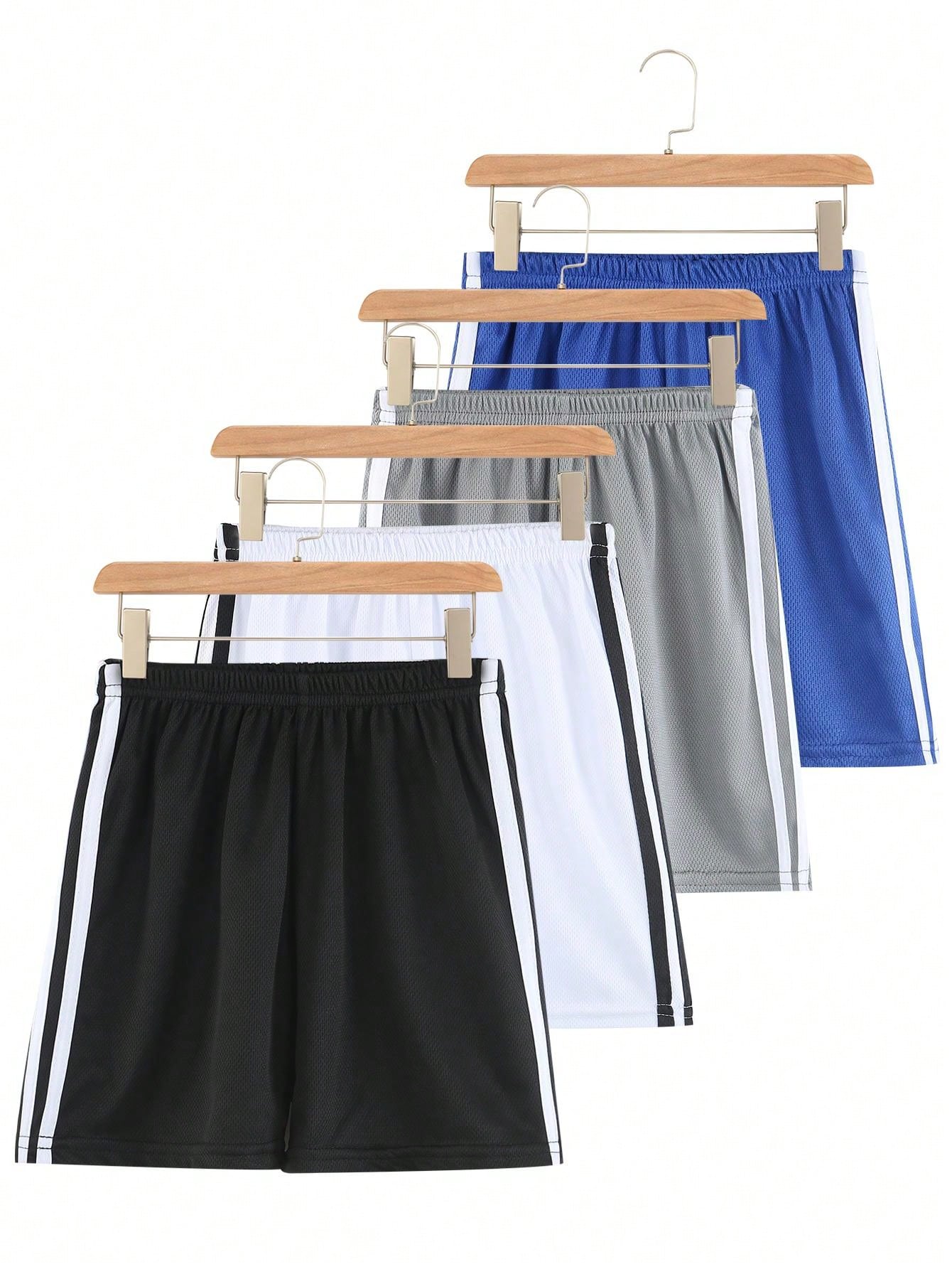 4pcs Young Boys' Quick-Dry Sports Shorts