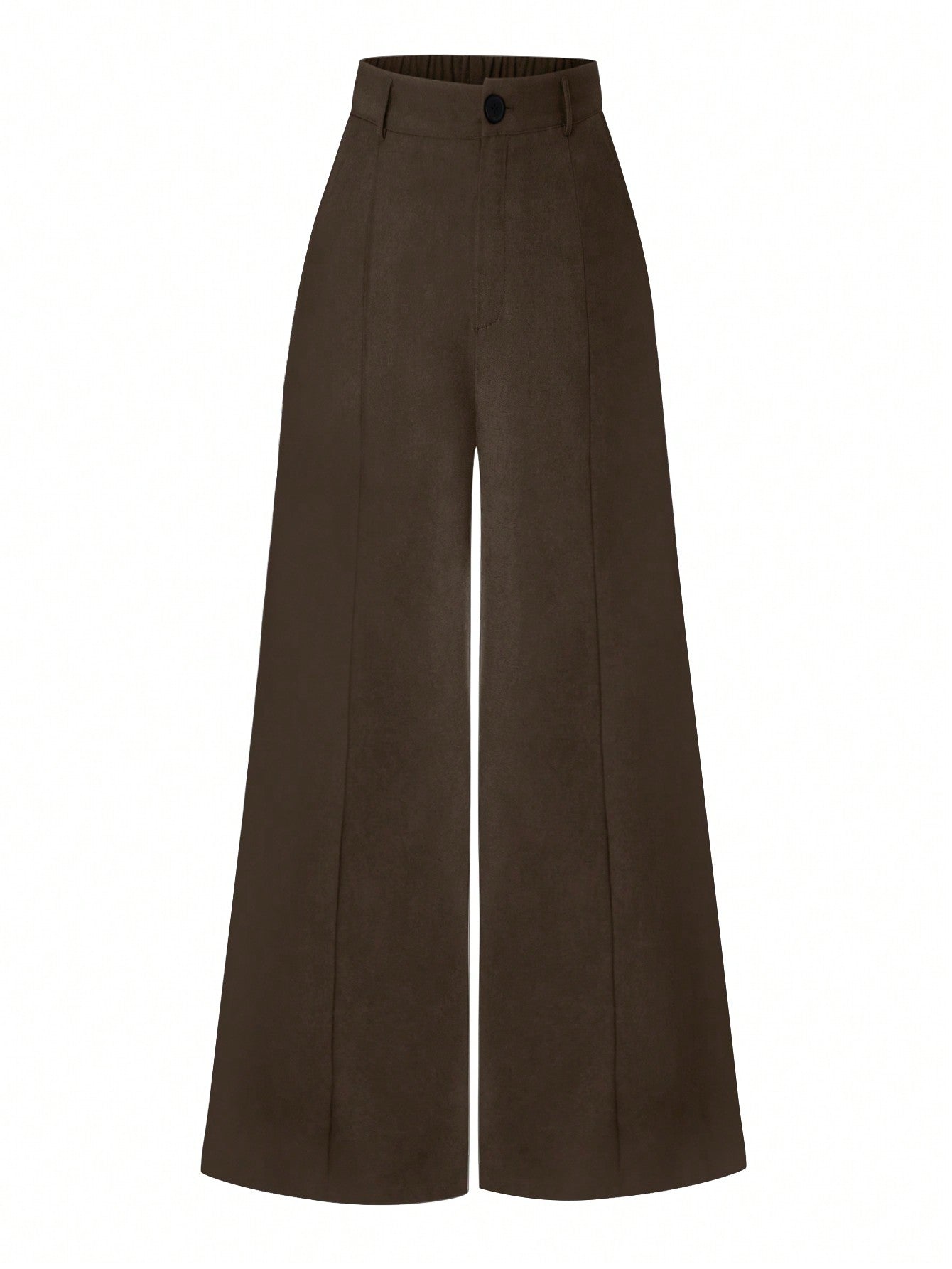 Plus Solid Wide Leg Suit Pants