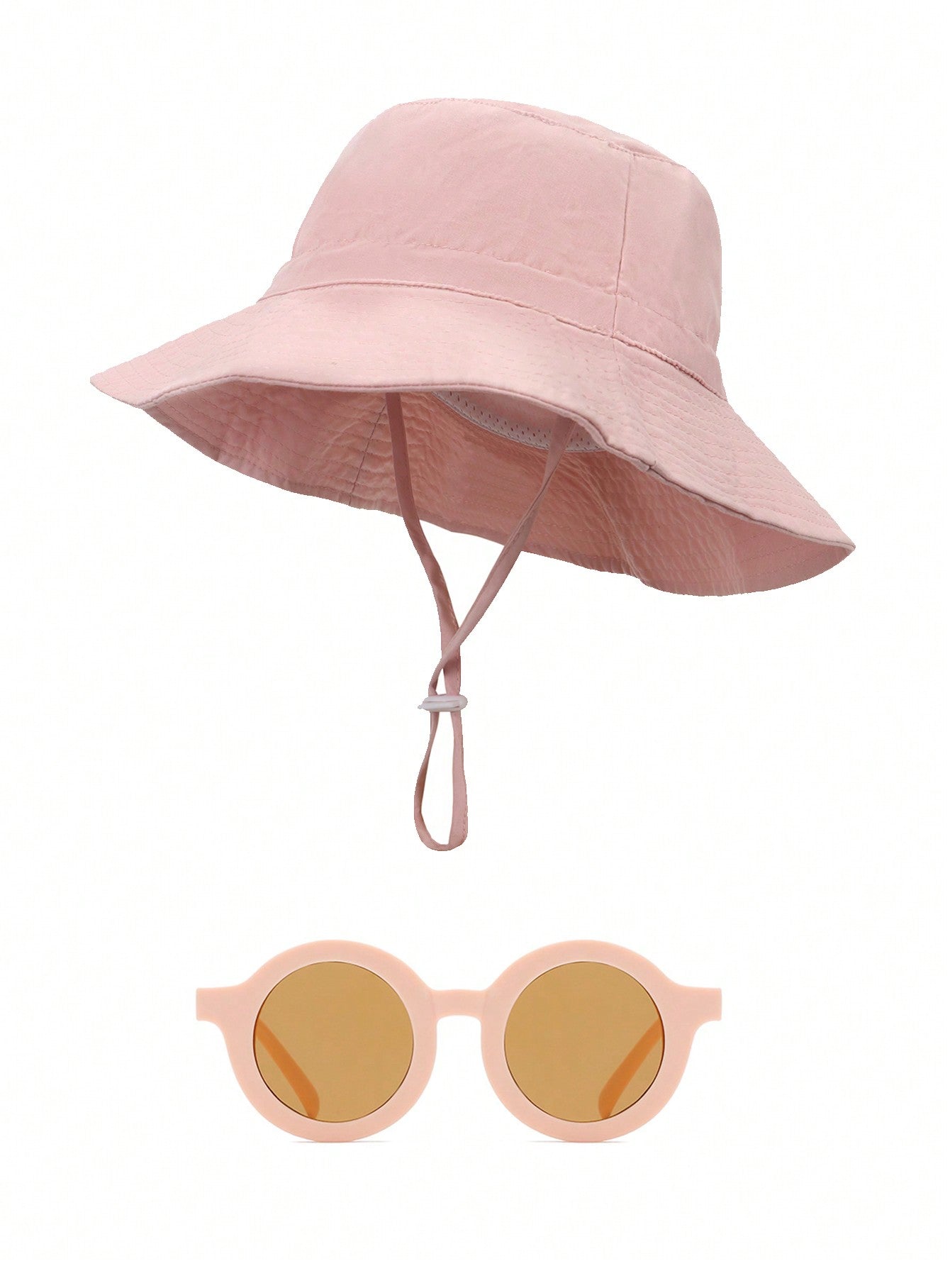 1pc Baby Sun Hat With Quick Drying And Breathable Fabric, Unisex Toddler Sun Protection Bucket Cap With Glasses Set For Beach, Fishing, Etc.