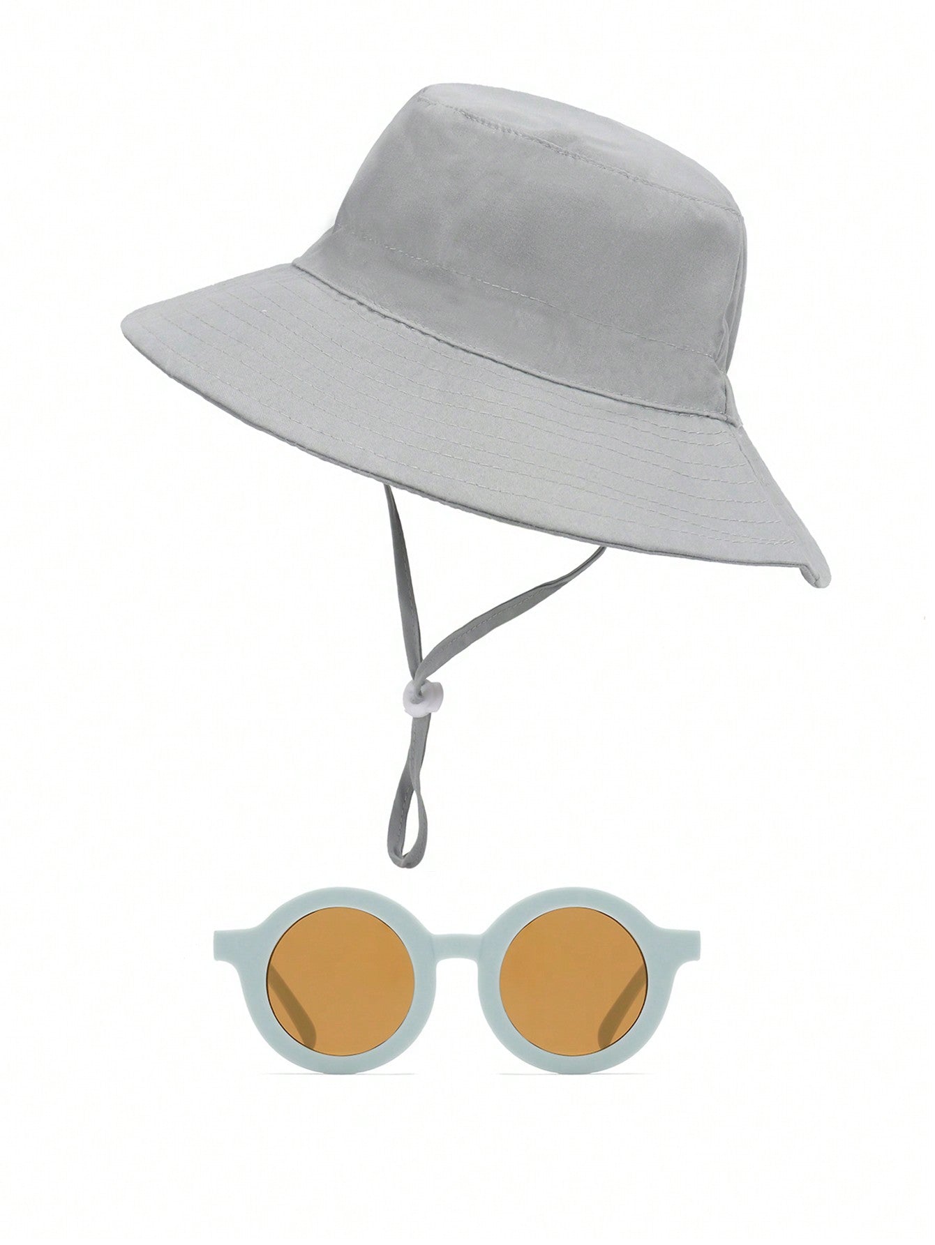 1pc Baby Sun Hat With Quick Drying And Breathable Fabric, Unisex Toddler Sun Protection Bucket Cap With Glasses Set For Beach, Fishing, Etc.