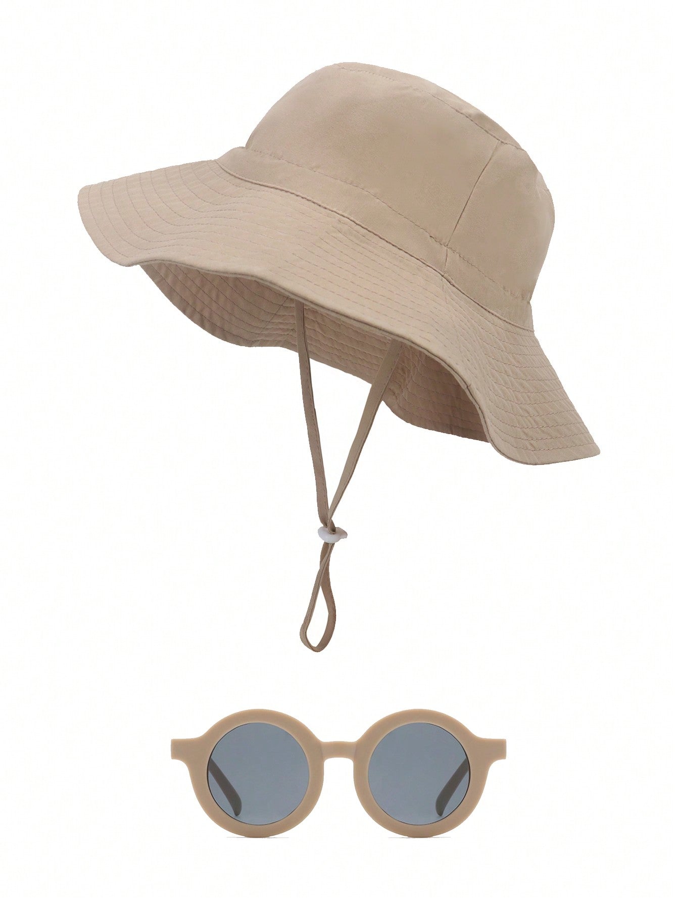 1pc Baby Sun Hat With Sunglasses Set, Quick Dry & Breathable Children Cap For Sun Protection On Beach Or Fishing