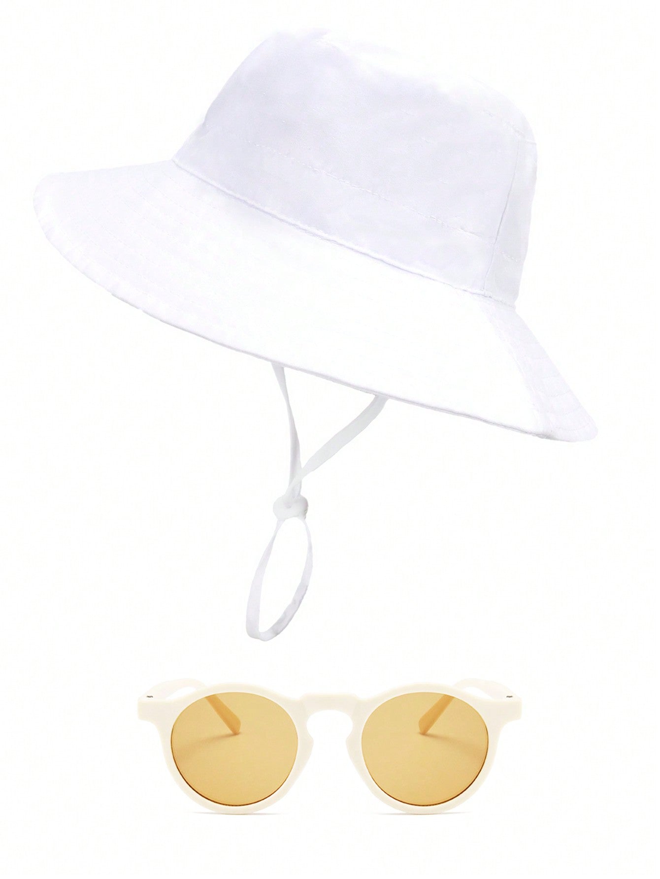 1pc Baby Sun Hat With Quick Drying And Breathable Fabric, Unisex Toddler Sun Protection Bucket Cap With Glasses Set For Beach, Fishing, Etc.