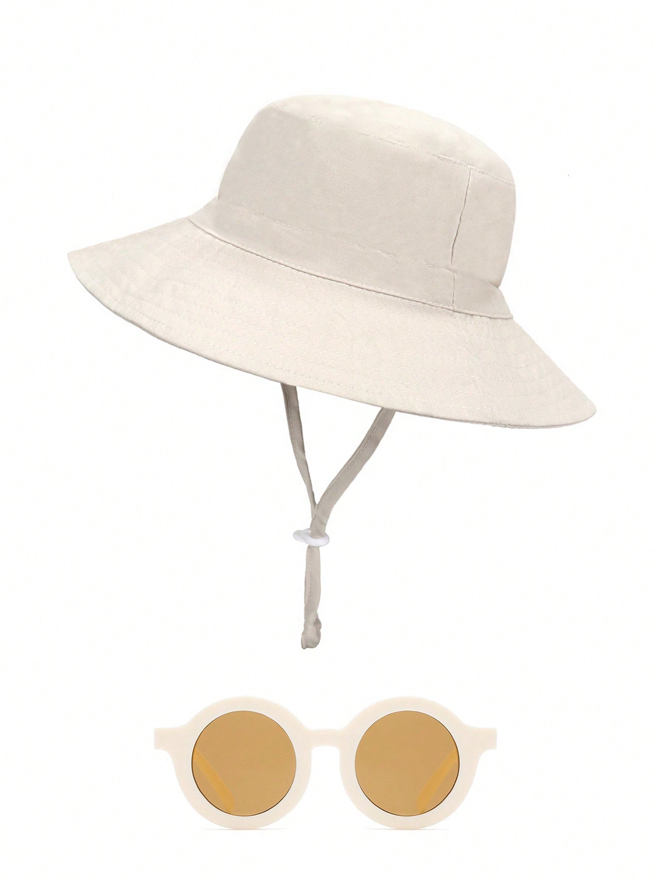 1pc Baby Sun Hat With Quick Drying And Breathable Fabric, Unisex Toddler Sun Protection Bucket Cap With Glasses Set For Beach, Fishing, Etc.