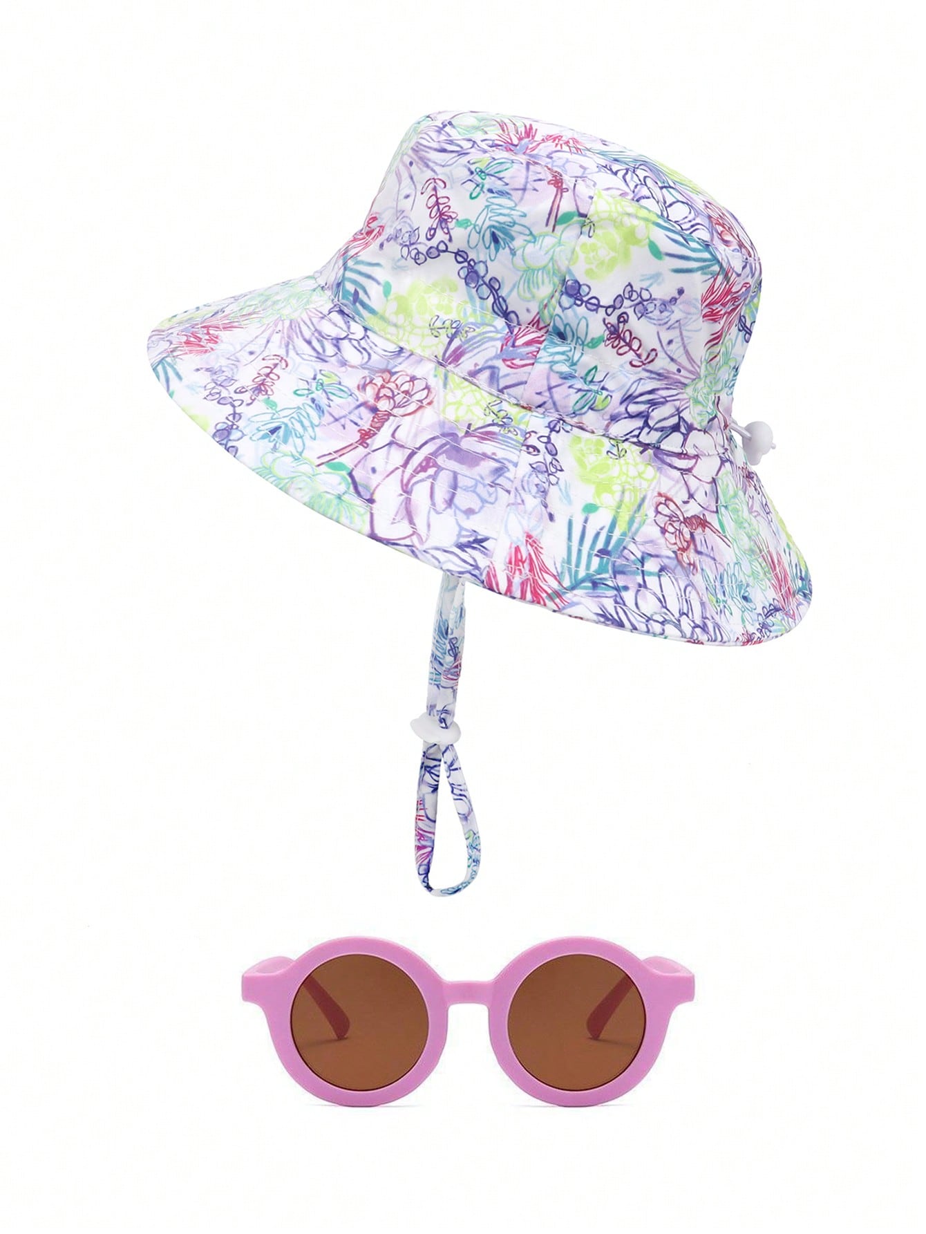 1pc Baby Sun Hat With Sunglasses Set, Quick Dry & Breathable Children Cap For Sun Protection On Beach Or Fishing