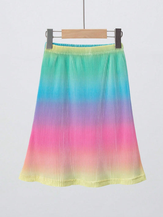 Young Girl's Summer Ombre A-Line Skirt