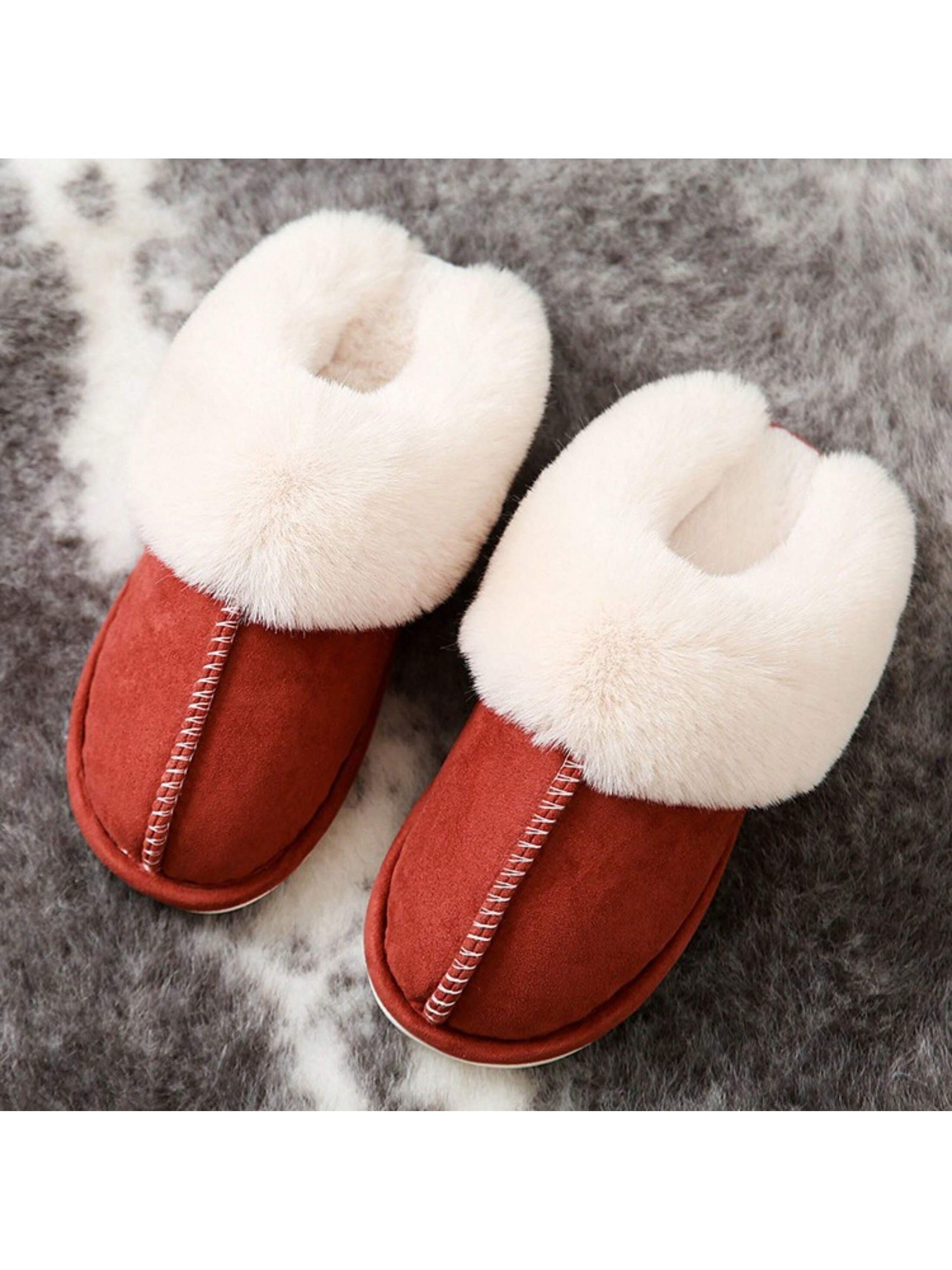 Women's Woolen Slippers Memory Foam Fluffy Moccasin With Soft Plush Fleece Lining Slip-On For Indoor Outdoor Use