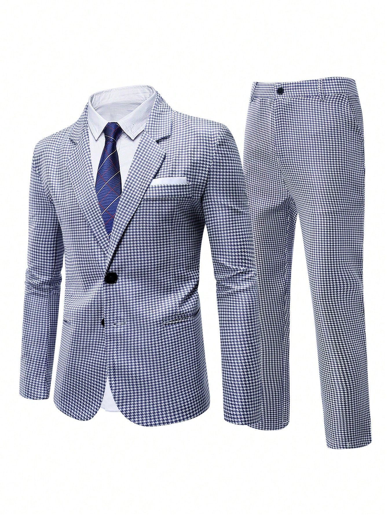 Men's Plus Size Plaid Suit