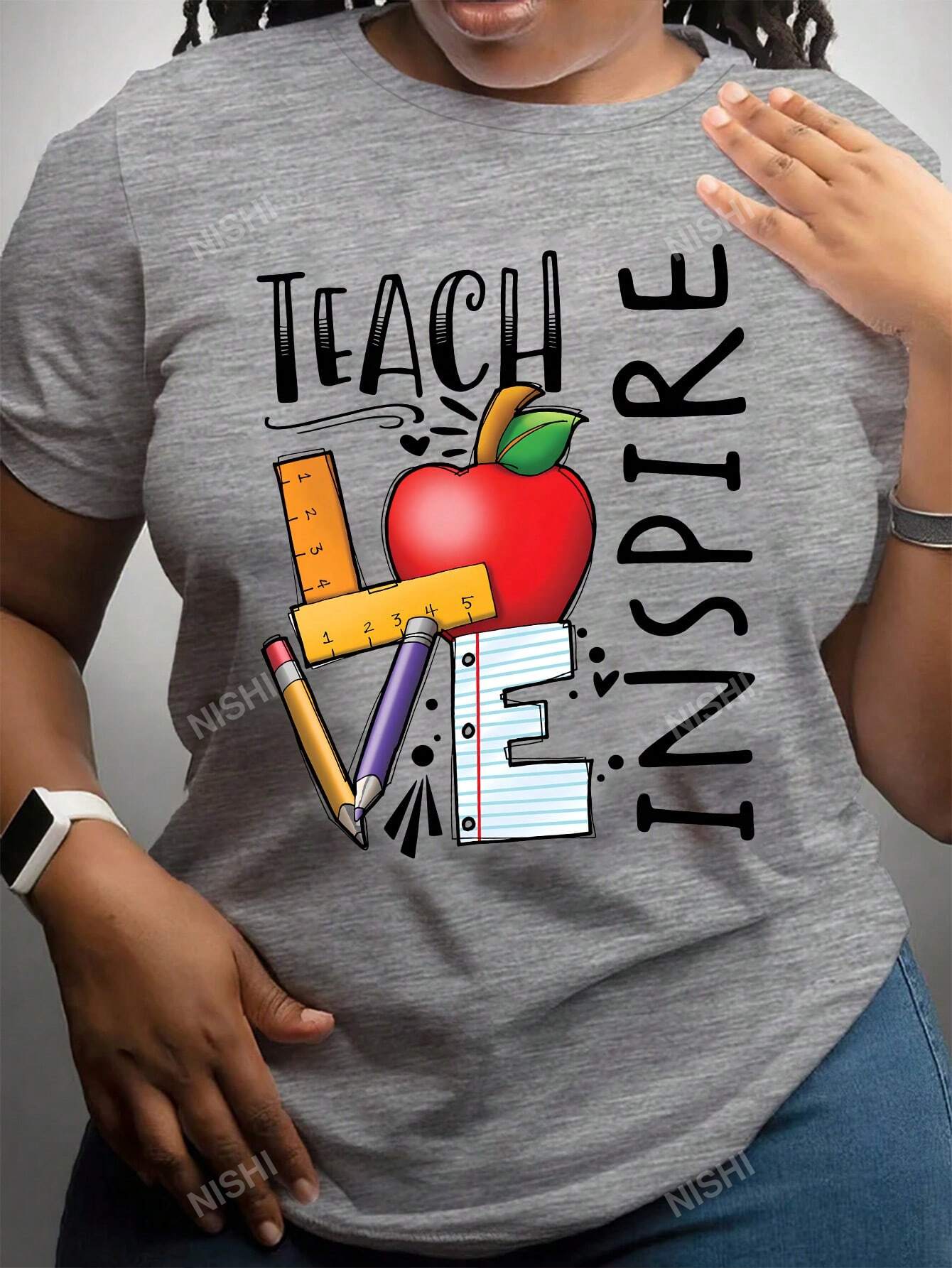 Plus Letter Graphic Tee, Teacher Tee