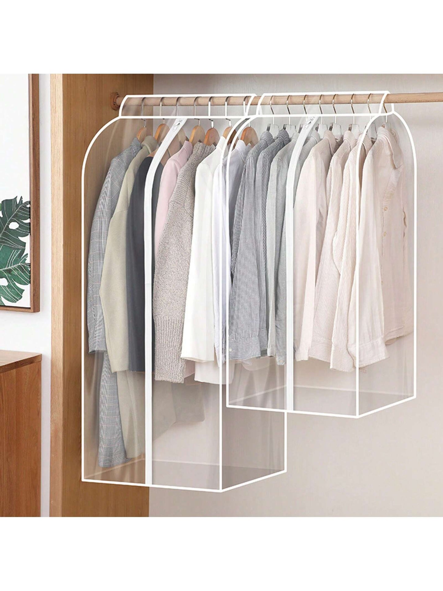 PVC Garment Clothes Cover Protector Dust Cover Waterproof Hanging Clothing Storage Bag For Storage Suit Dress Coat Jackets