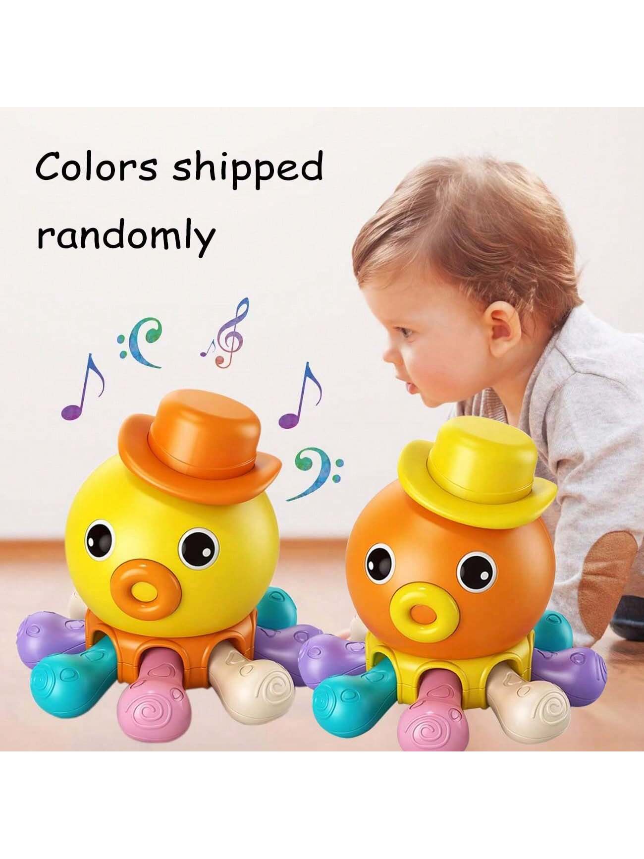 1 Pack Baby Toys Sensory Montessori Toys, 3 In 1 Octopus Toddler Toys, Bath Toys Girls Boys Gifts, Kids Christmas Birthday Gifts (Colors Shipped Randomly)