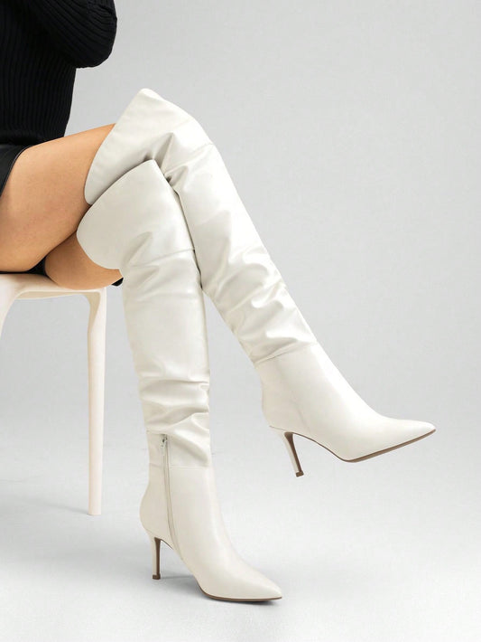 Women's High Heels Over The Knee Boots Thigh High Pointed Toe Stiletto Long Fall Sexy Boots